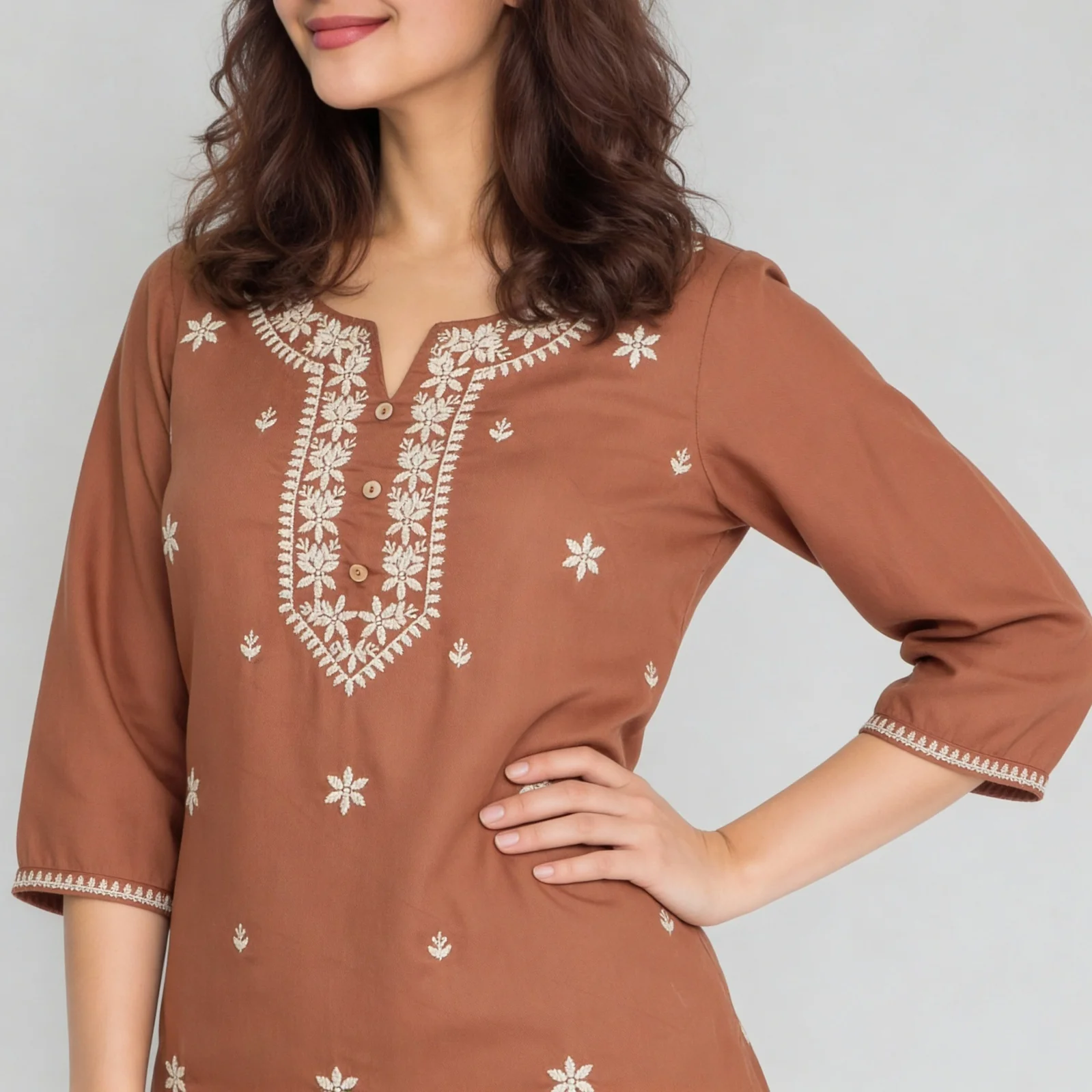 Embroidered Straight Fit Kurta - Image 14