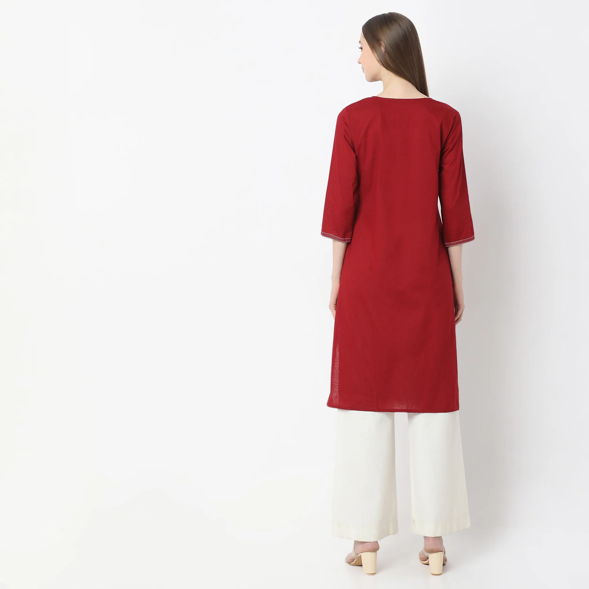 Embroidered Straight Kurta - Image 8