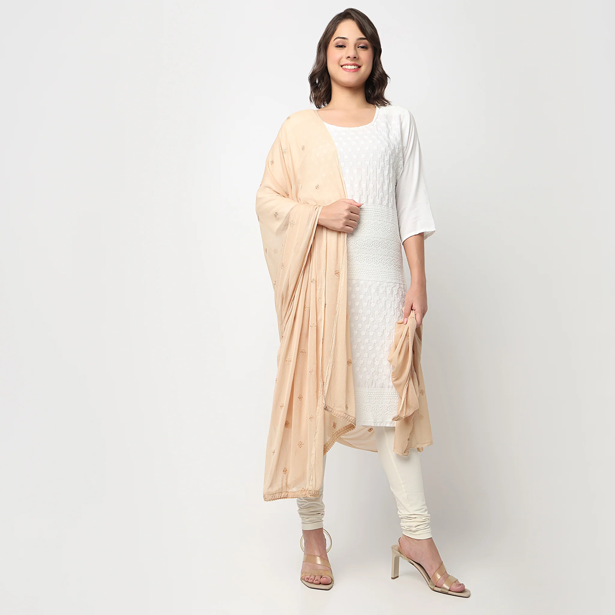 Embroidered Chiffon Dupatta - Image 4