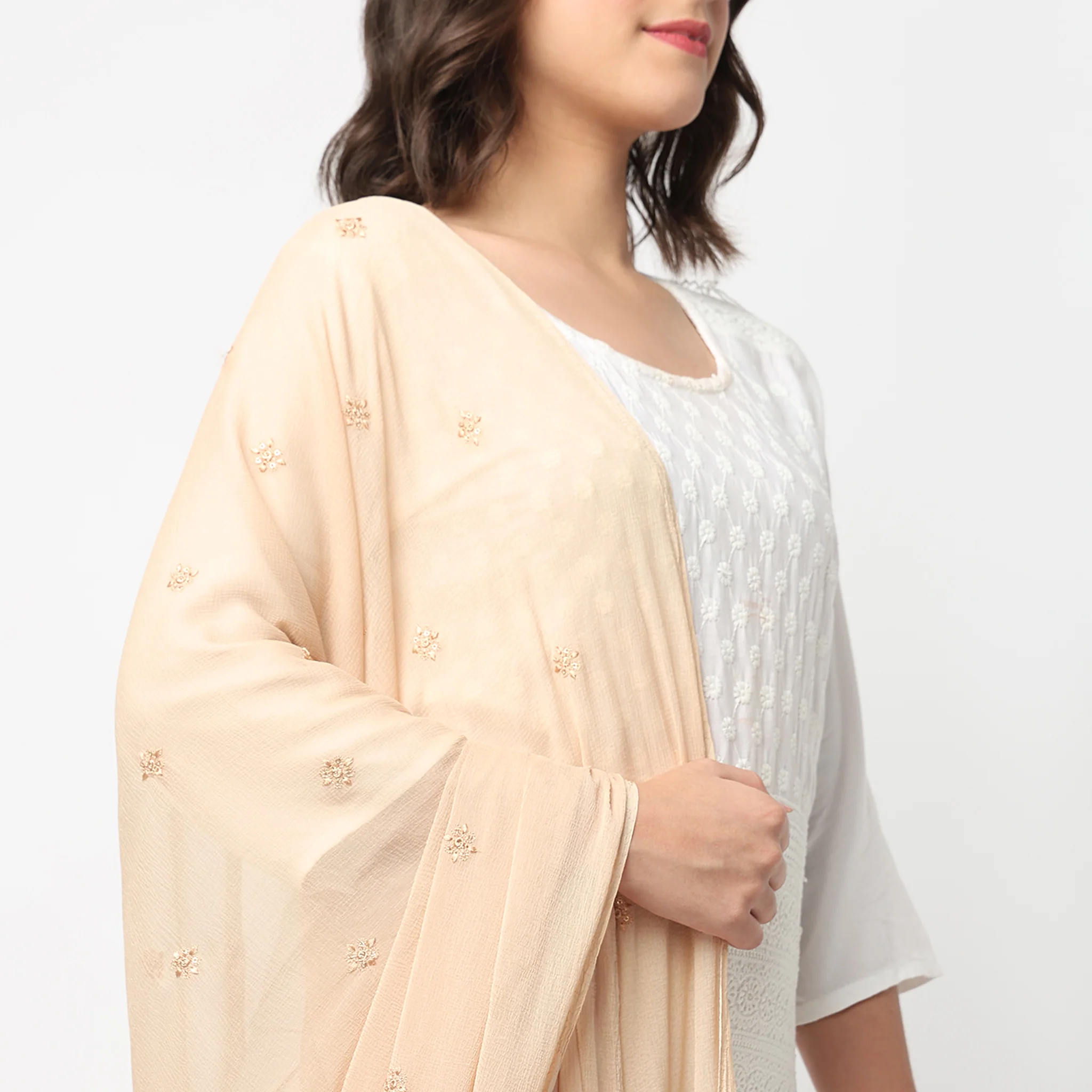Embroidered Chiffon Dupatta - Image 5