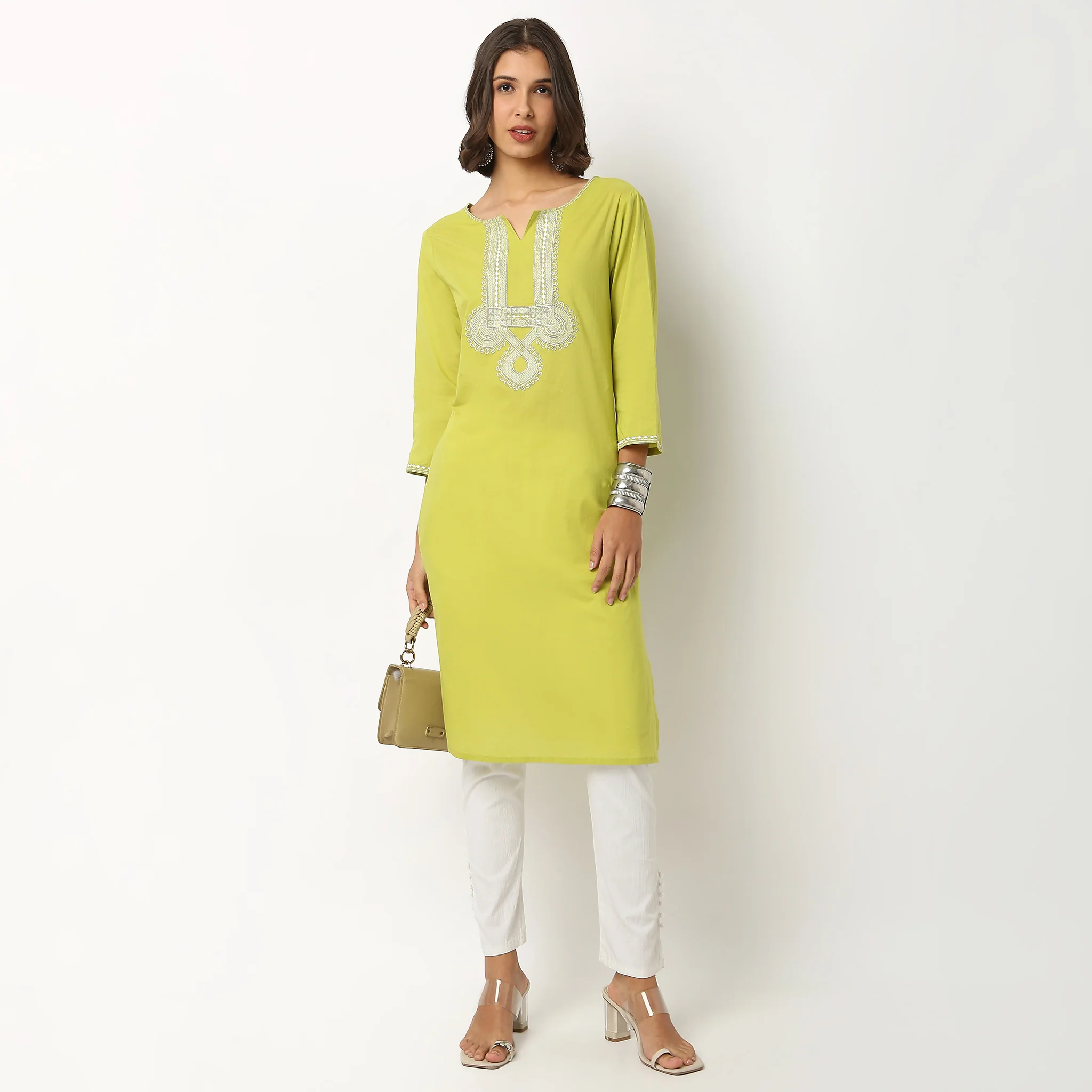 Embroidered Cotton Kurta