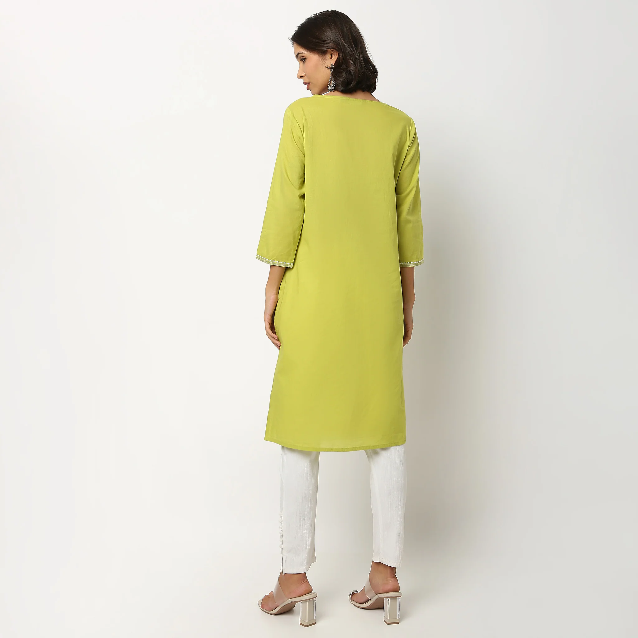 Embroidered Cotton Kurta - Image 3