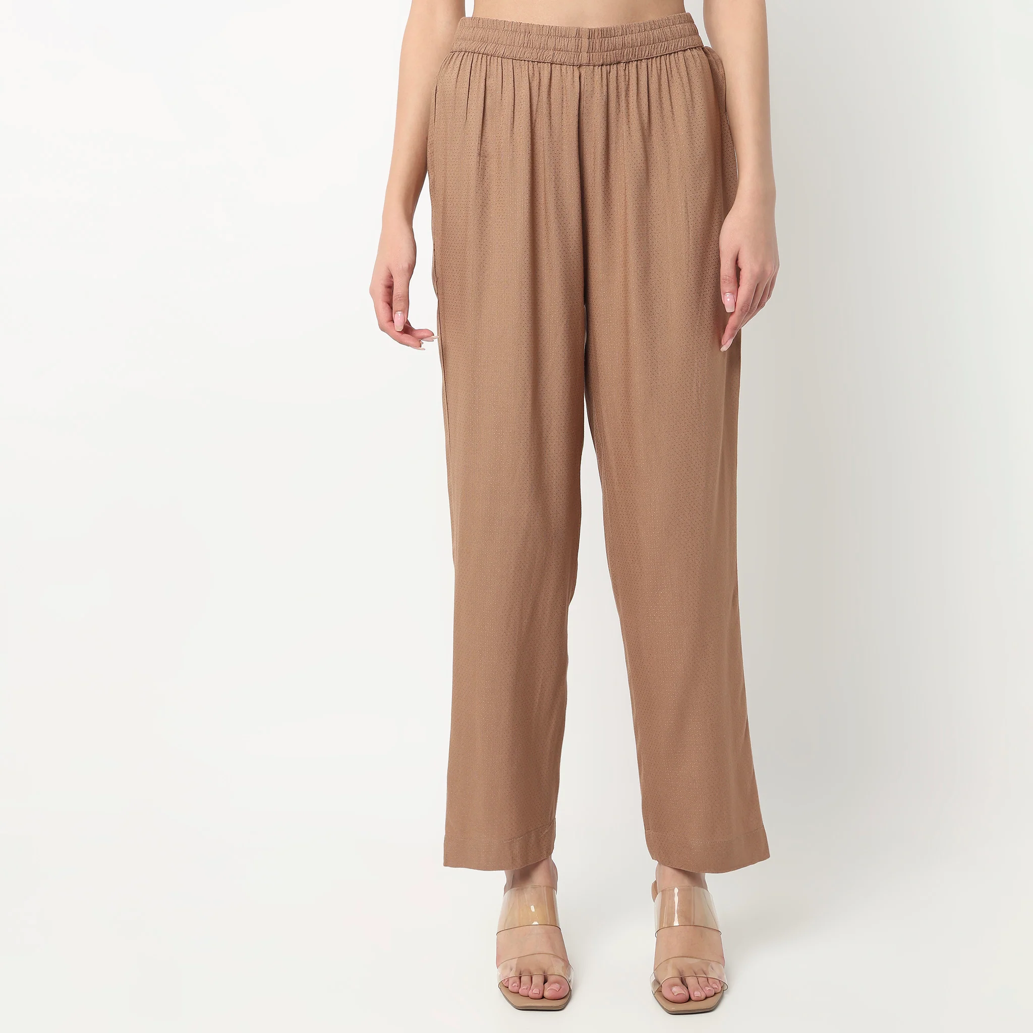 Embroidered Crew Neck Straight Kurta with Pant Set - Image 6