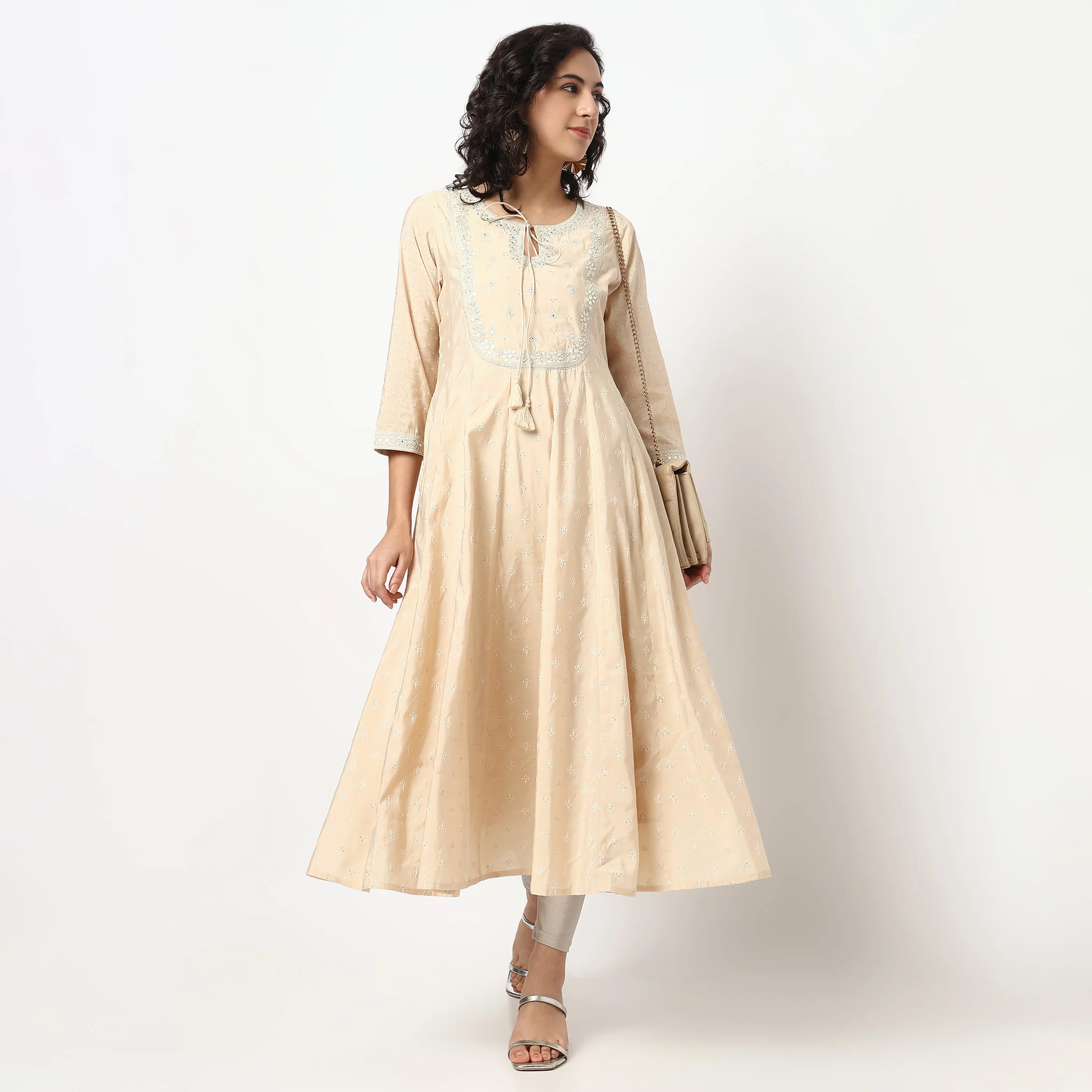 Embroidered Flared Kurta