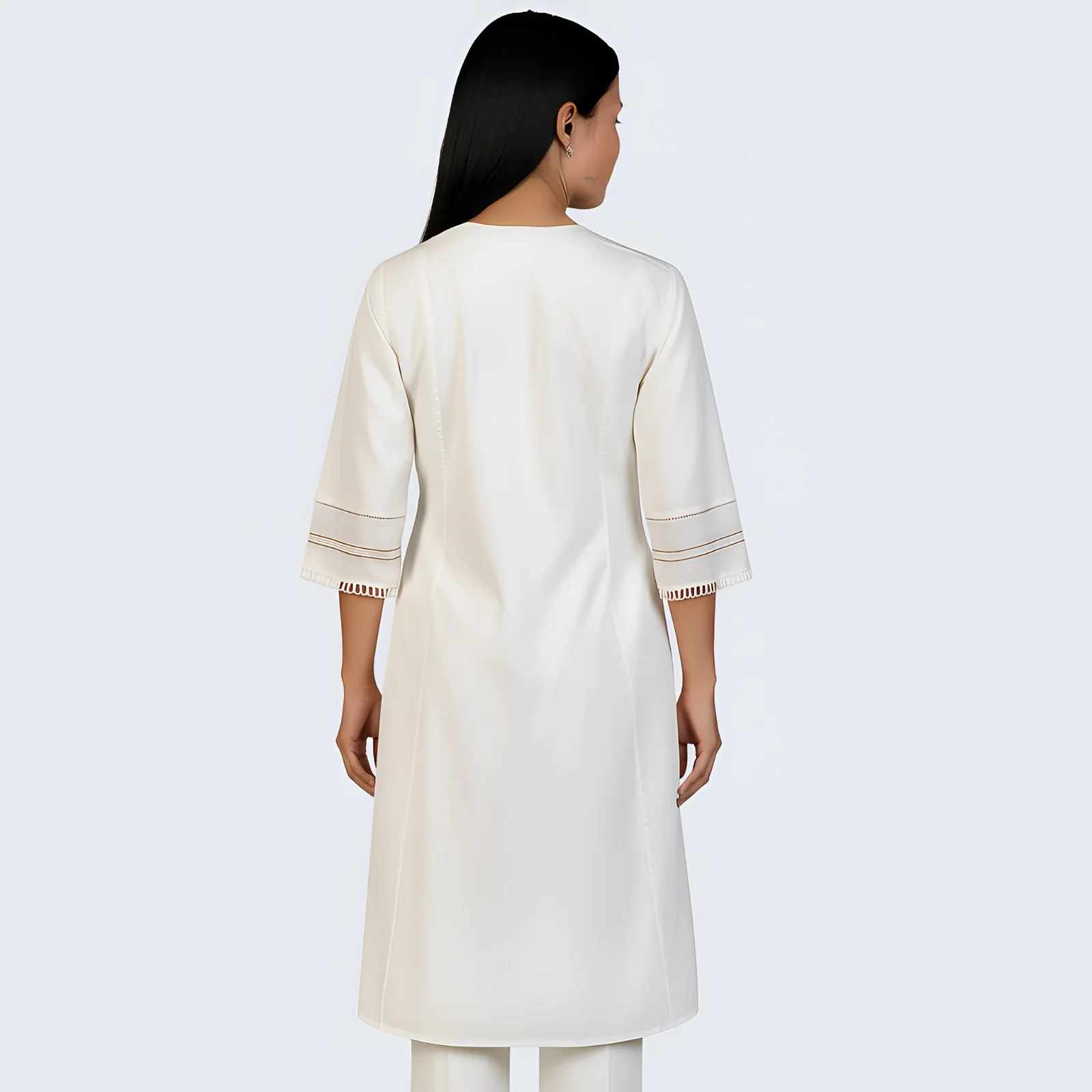 Embroidered Flared Kurta - Image 2