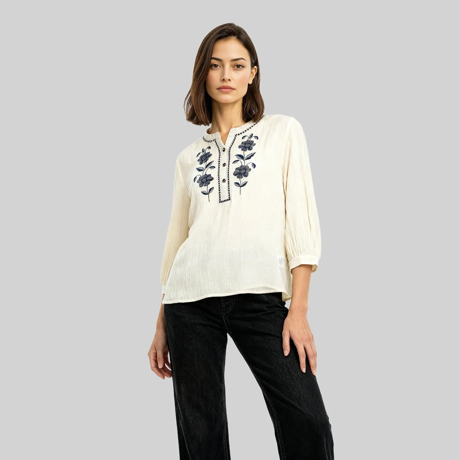 Embroidered Flared Top - Image 2