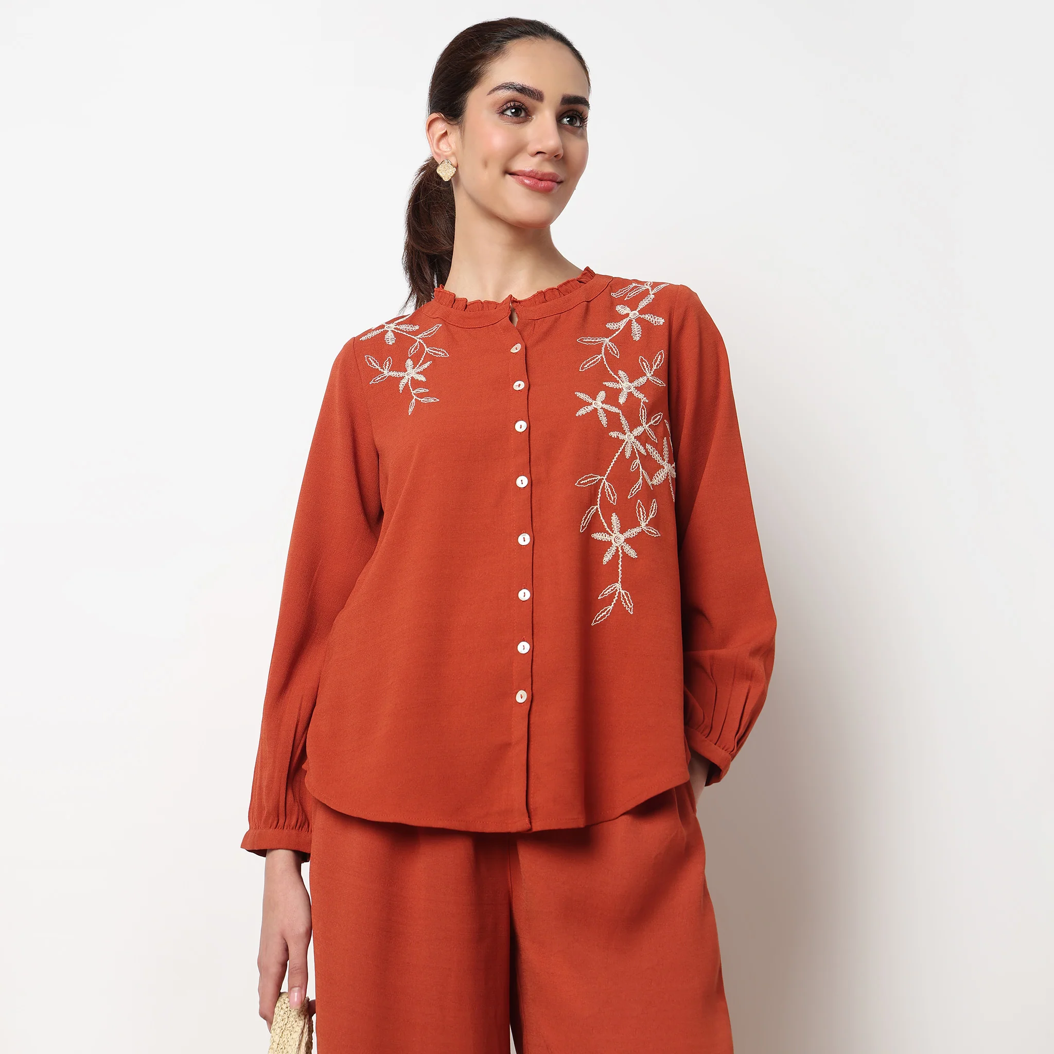 Embroidered Flared Top - Image 2