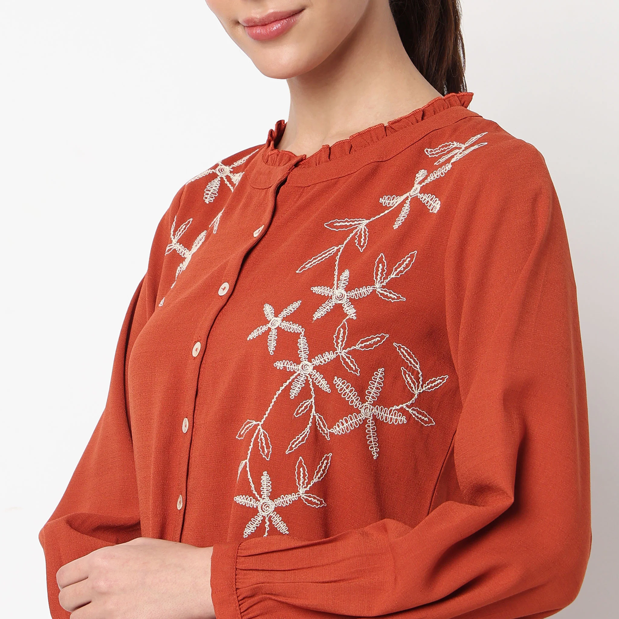 Embroidered Flared Top - Image 4