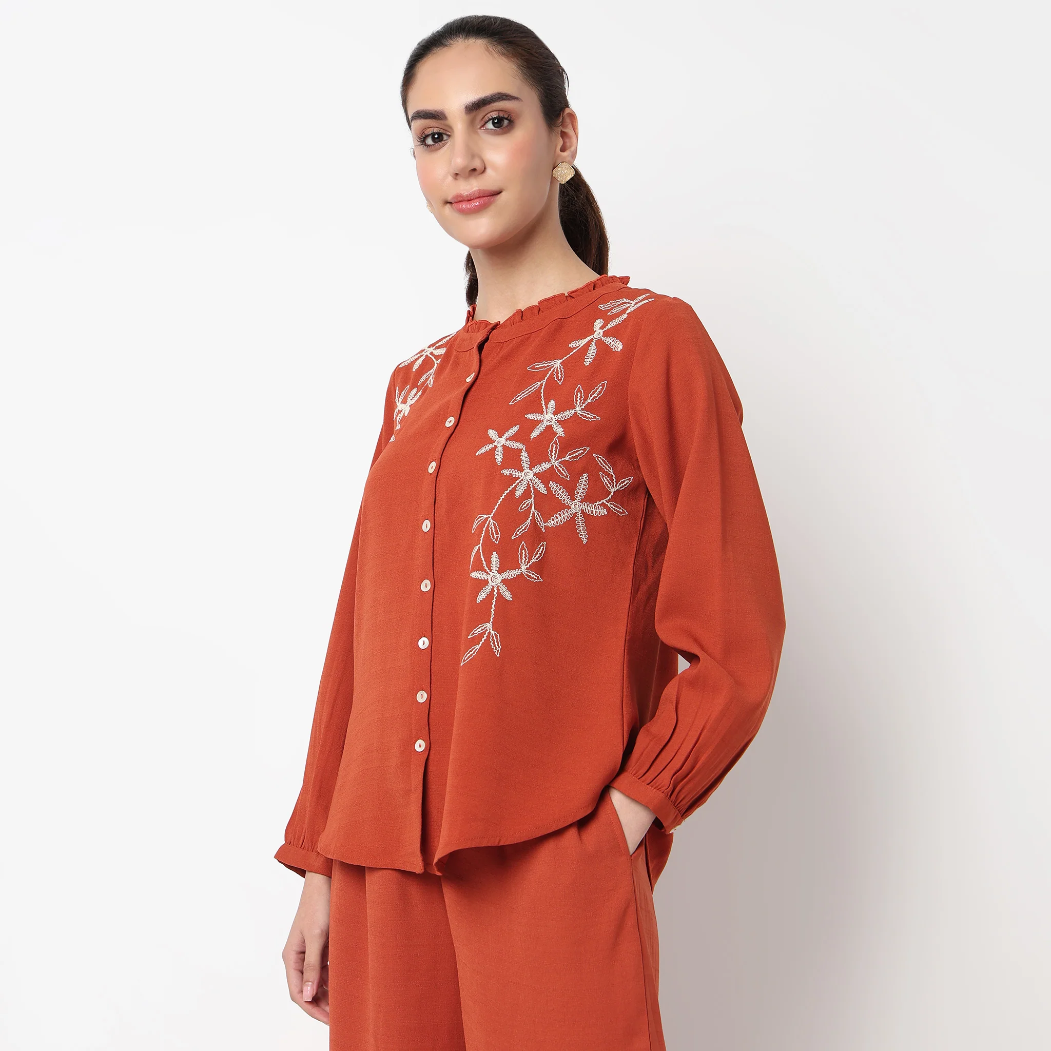 Embroidered Flared Top - Image 5