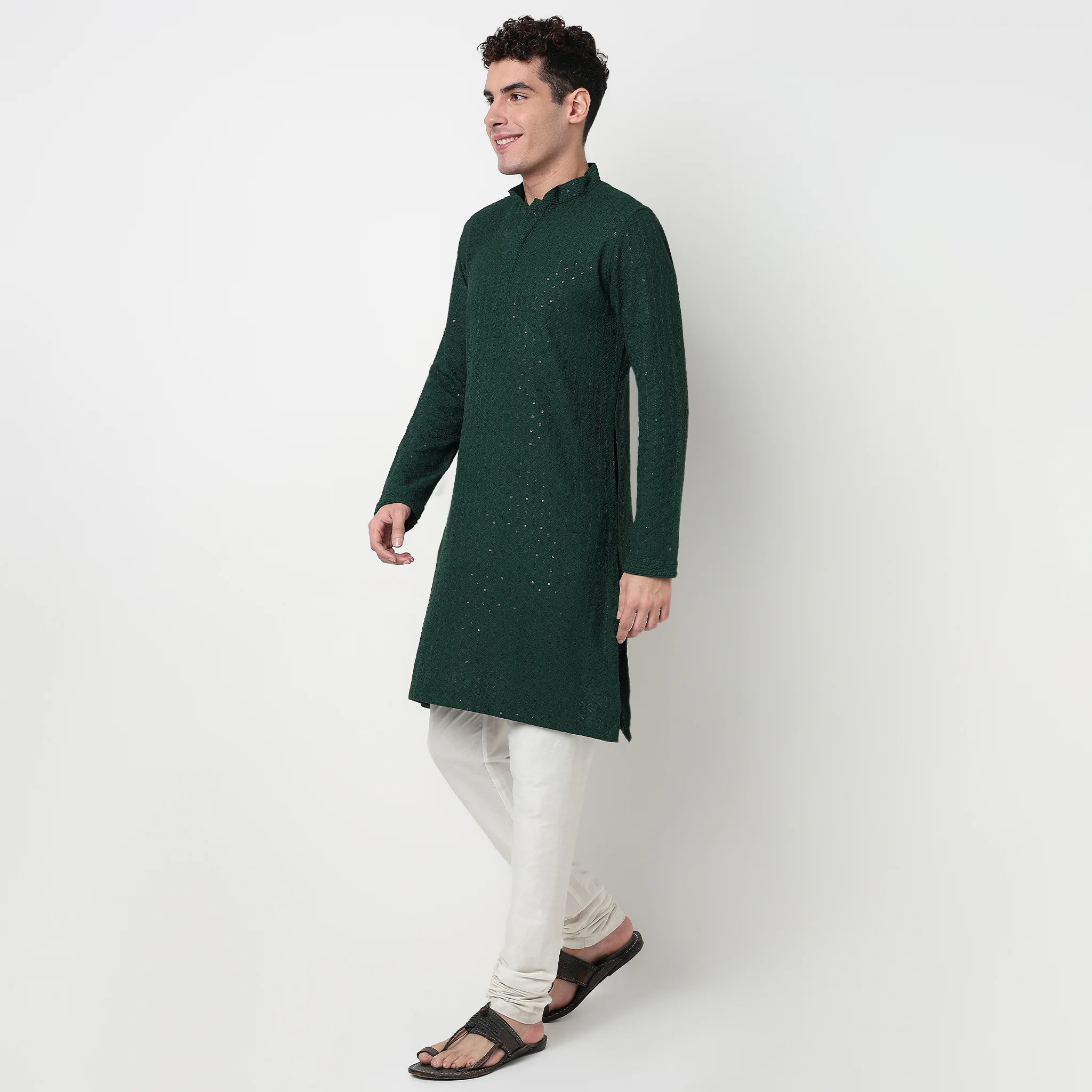 Embroidered Schiffli Long Kurta - Image 10