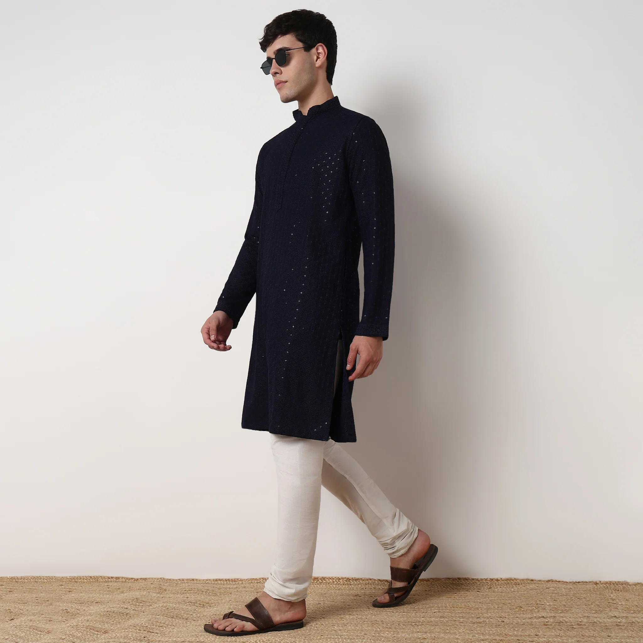 Embroidered Schiffli Long Kurta - Image 11
