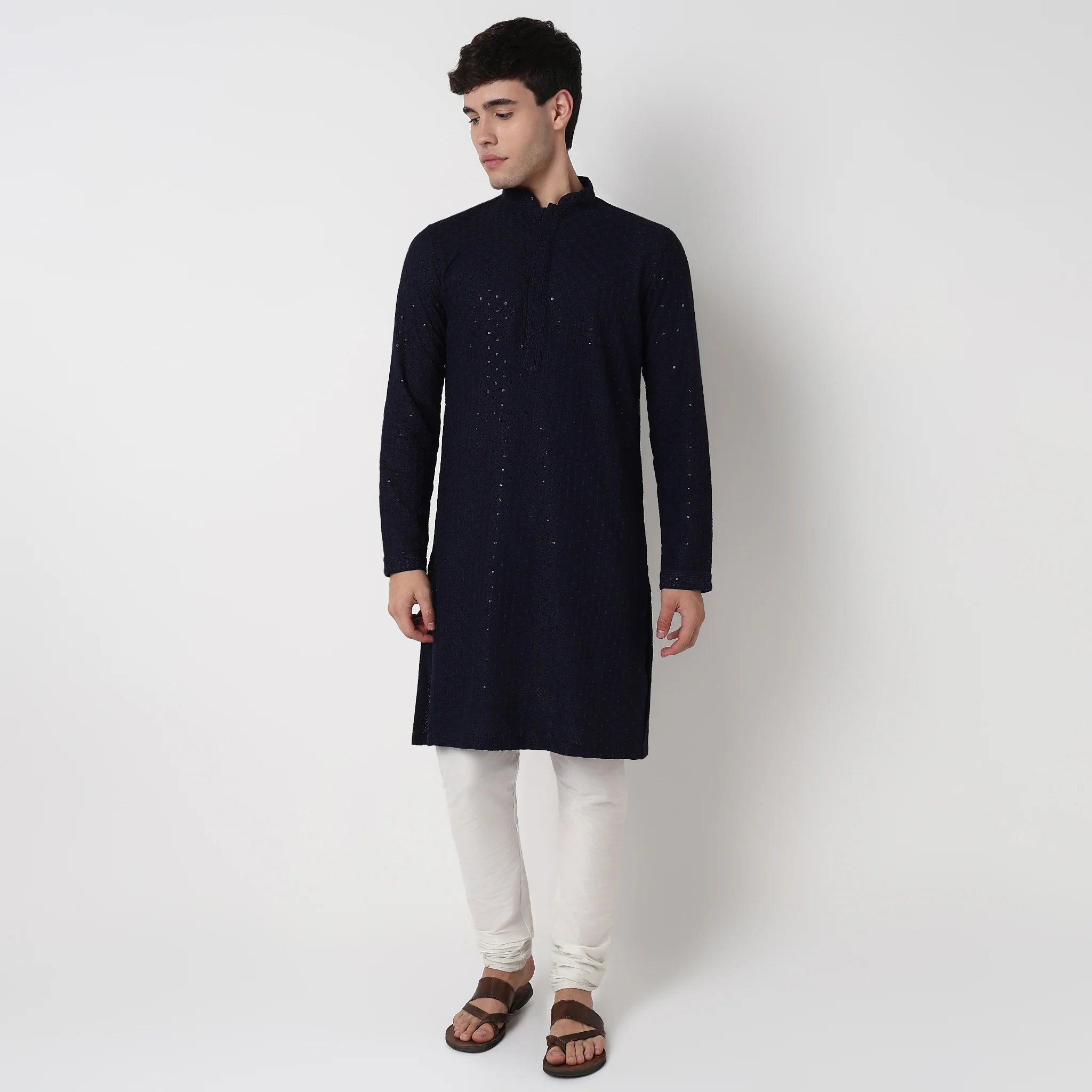 Embroidered Schiffli Long Kurta - Image 12