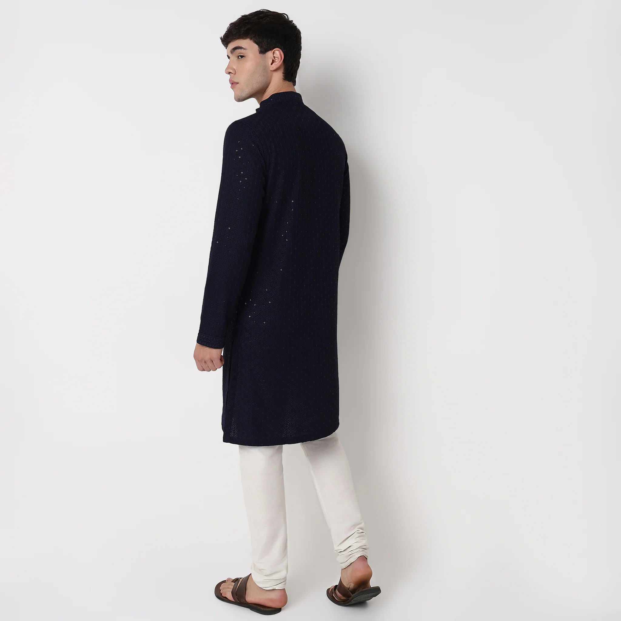 Embroidered Schiffli Long Kurta - Image 13