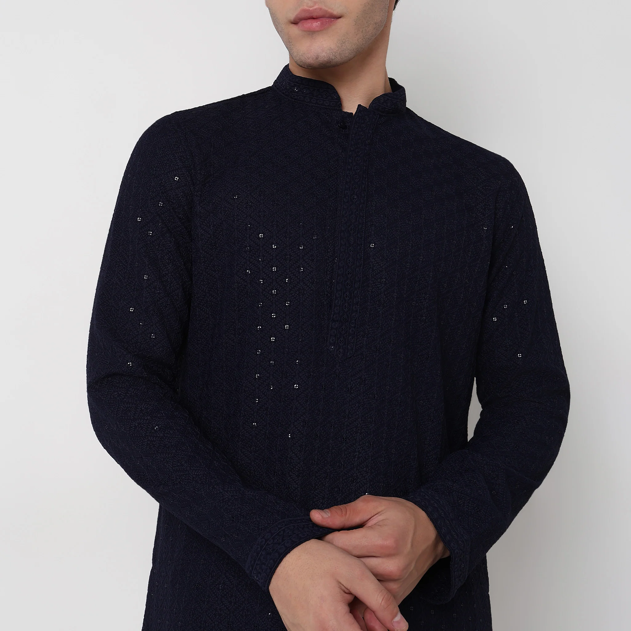 Embroidered Schiffli Long Kurta - Image 14