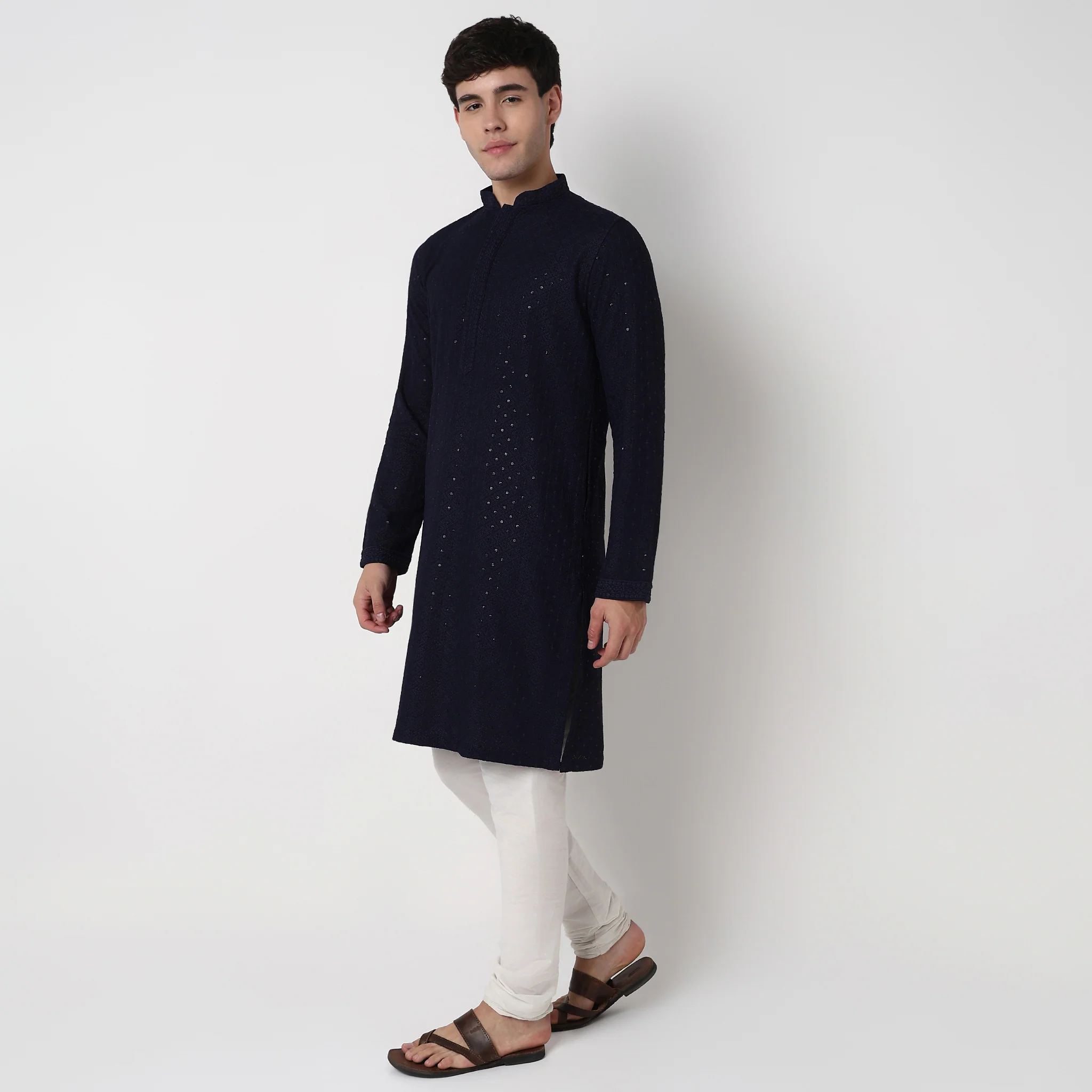 Embroidered Schiffli Long Kurta - Image 15
