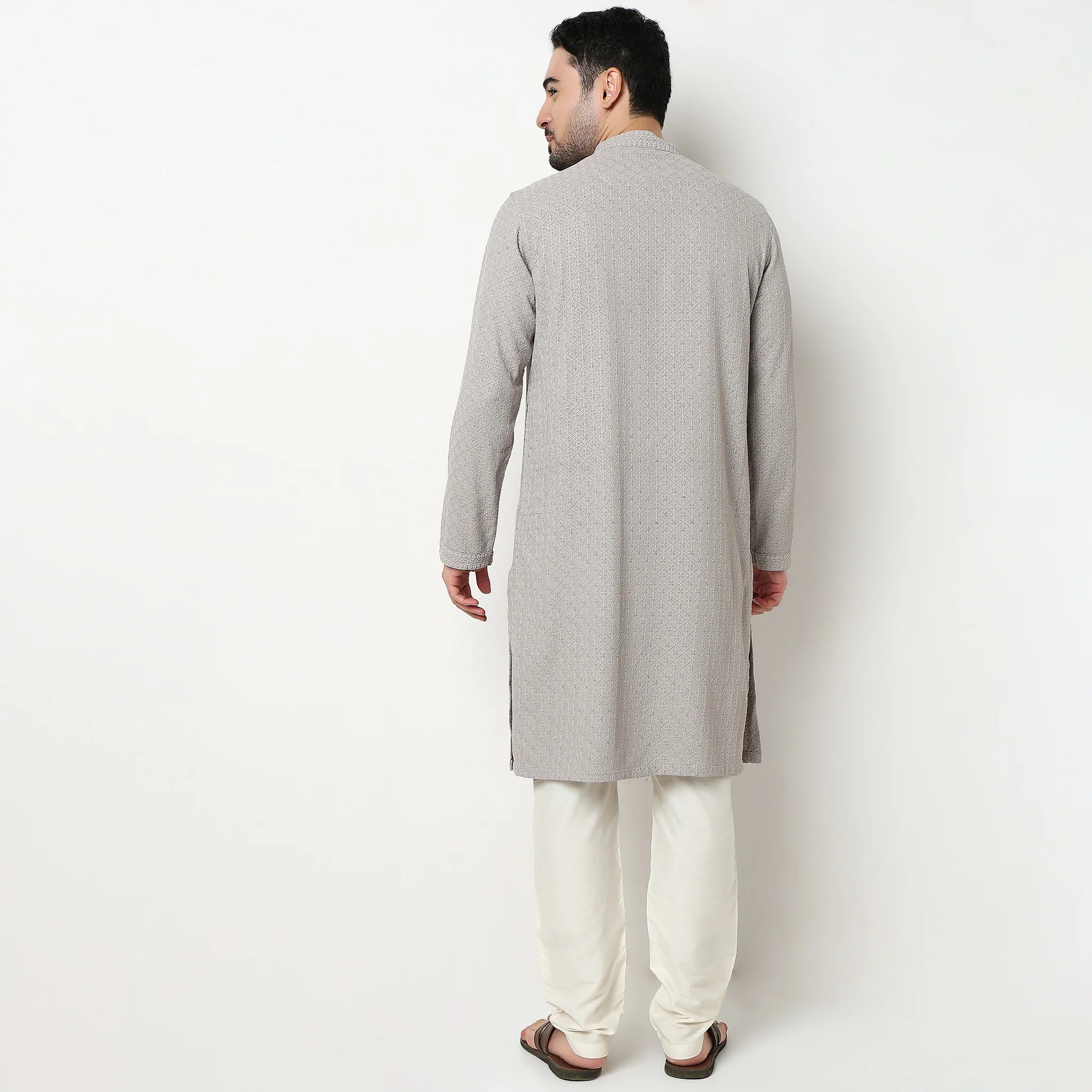 Embroidered Schiffli Long Kurta - Image 18