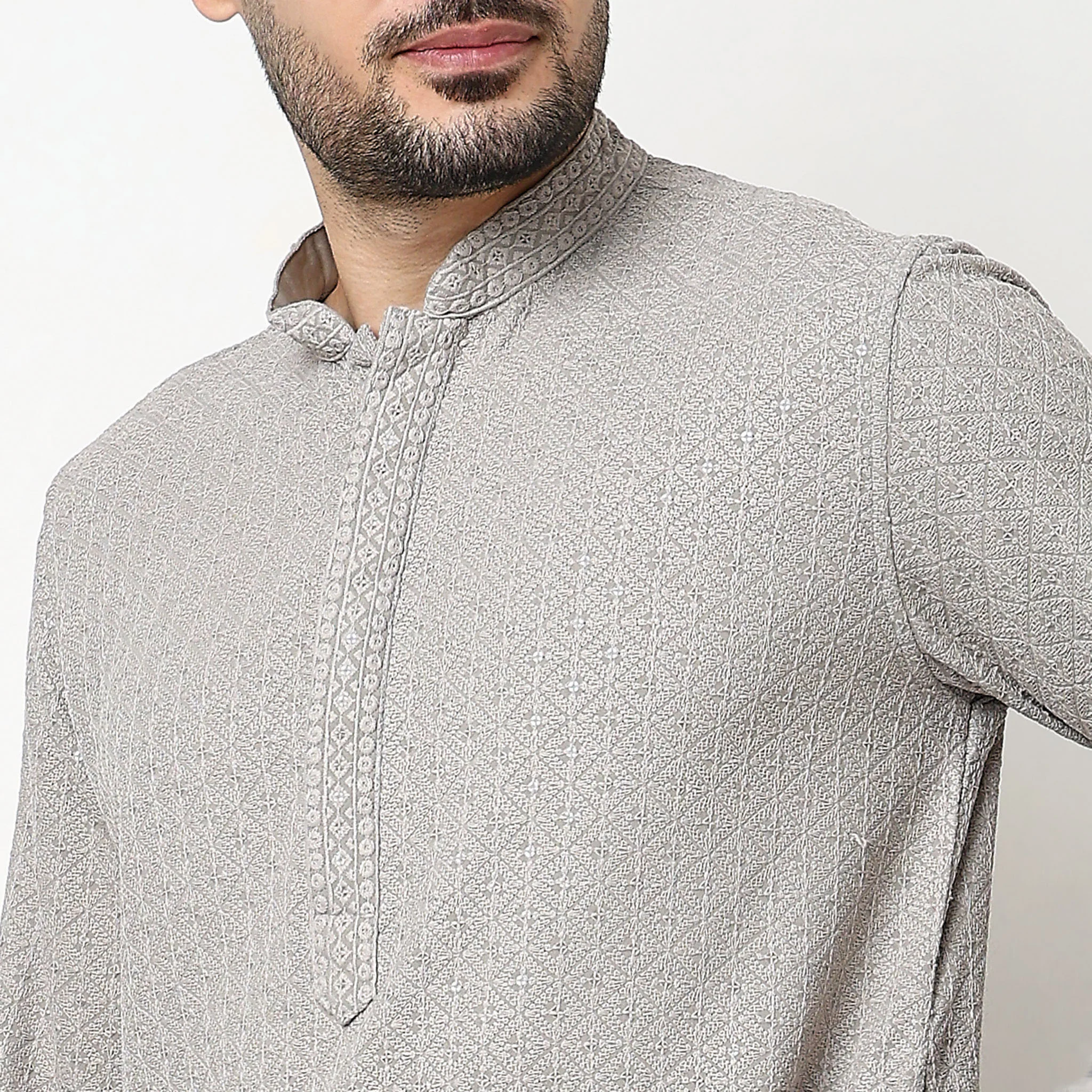 Embroidered Schiffli Long Kurta - Image 19