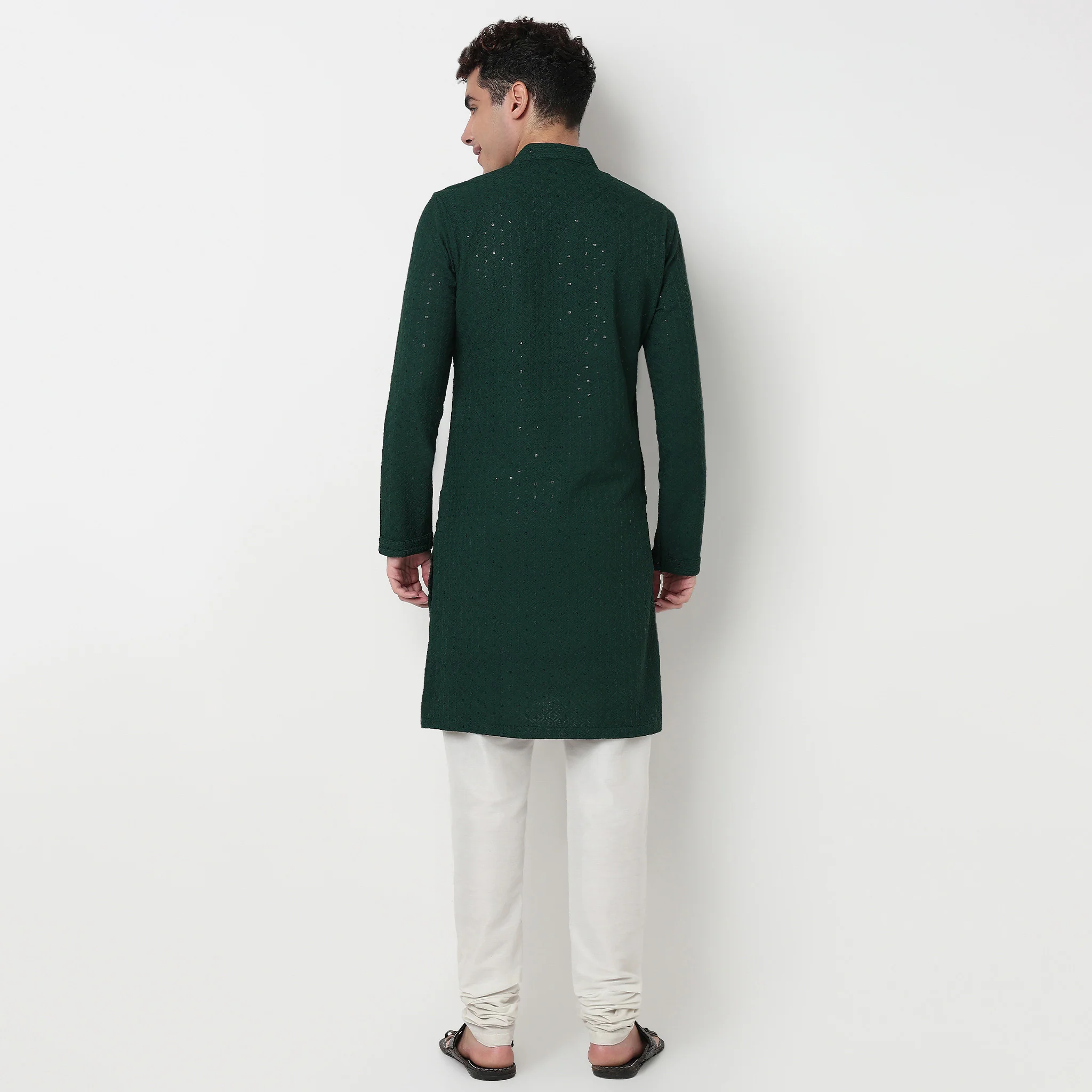 Embroidered Schiffli Long Kurta - Image 8