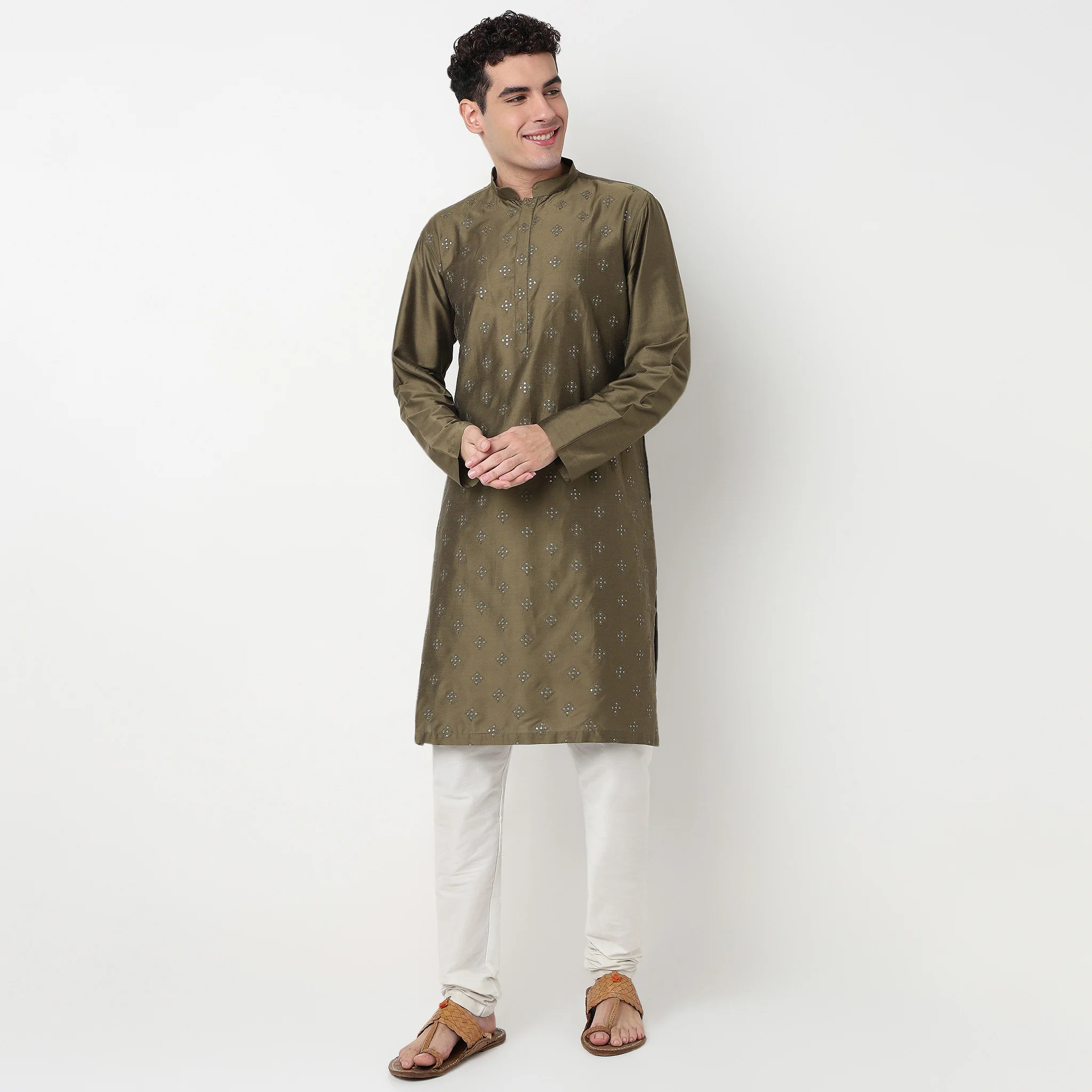 All Over Embroidered Long Kurta - Image 2