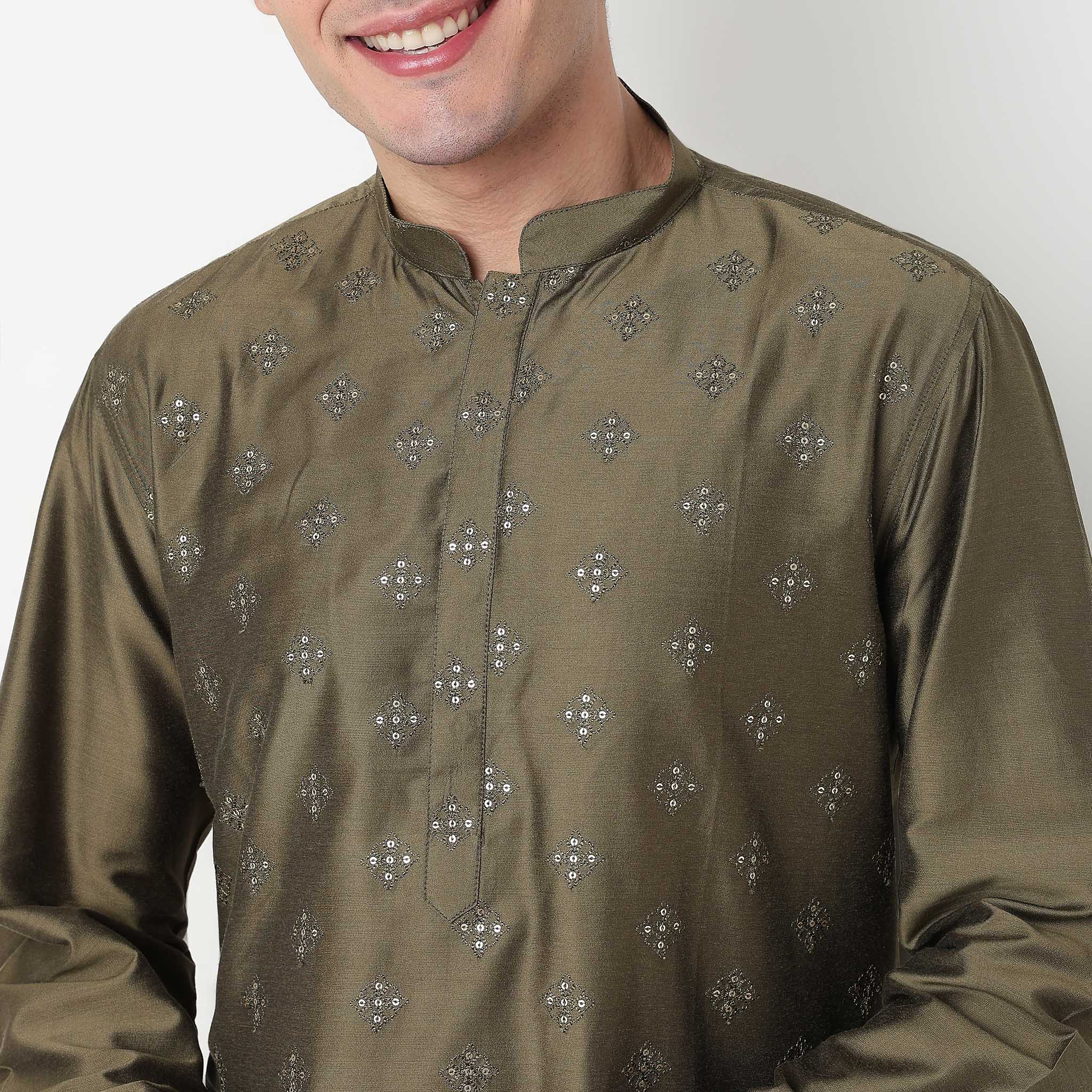 All Over Embroidered Long Kurta - Image 4
