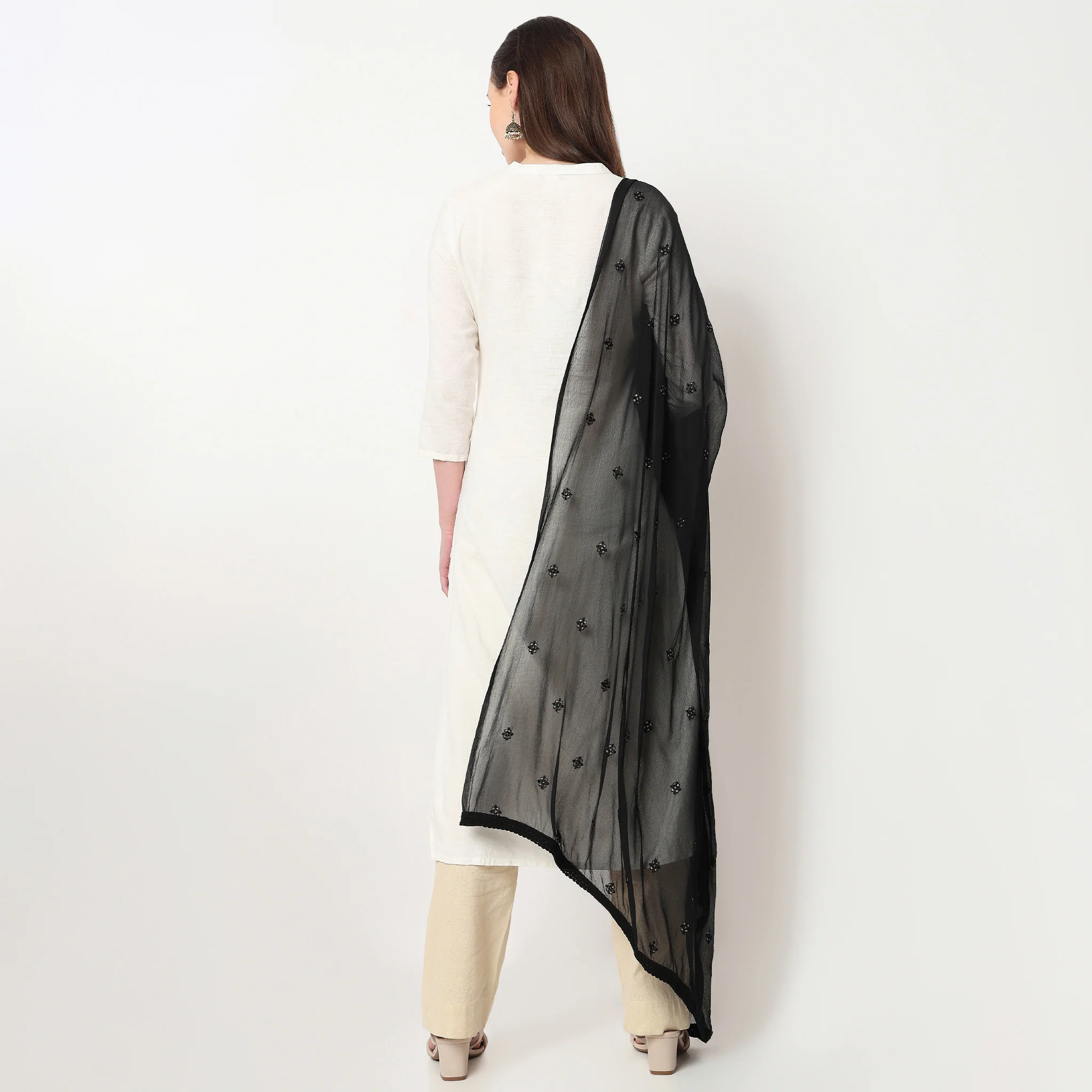 Embroidered Nylon Dupatta - Image 2