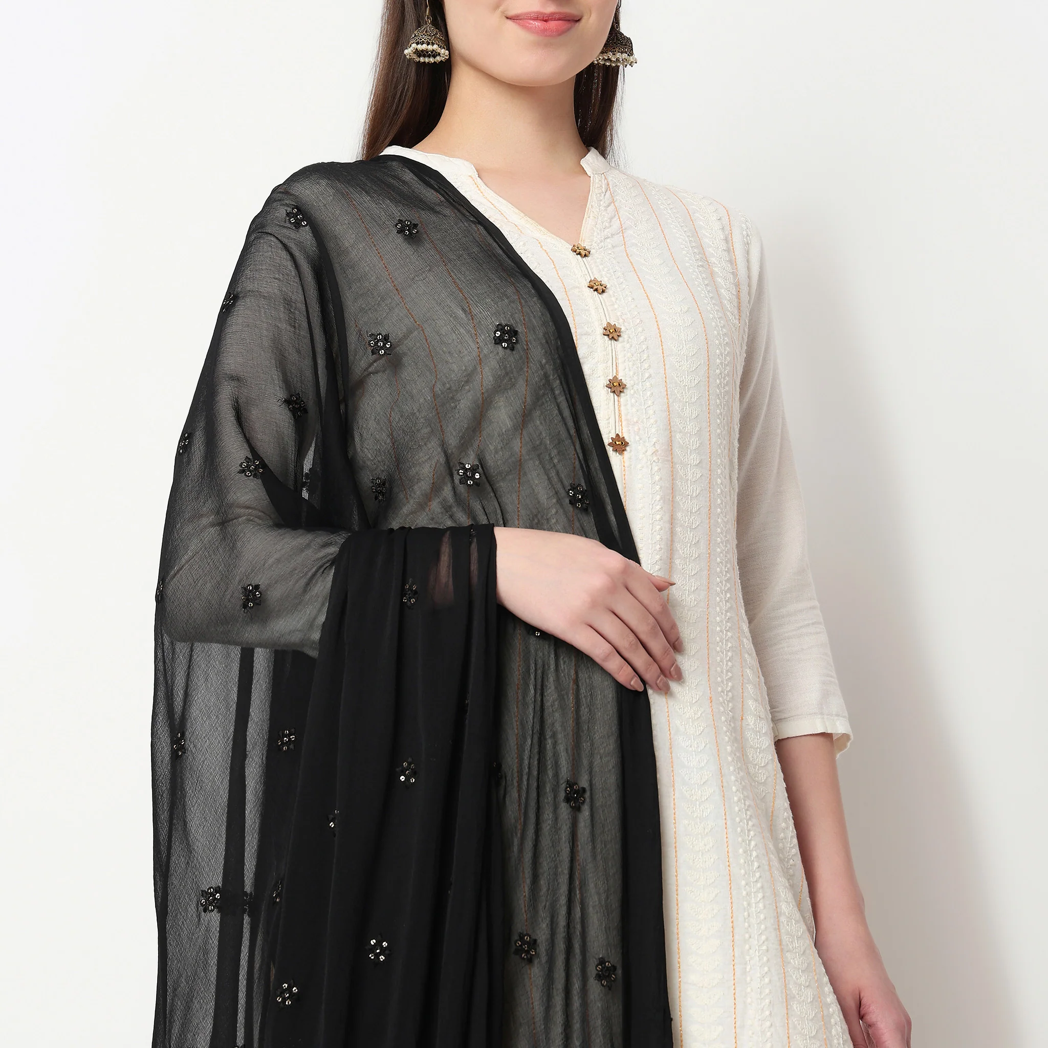 Embroidered Nylon Dupatta - Image 3