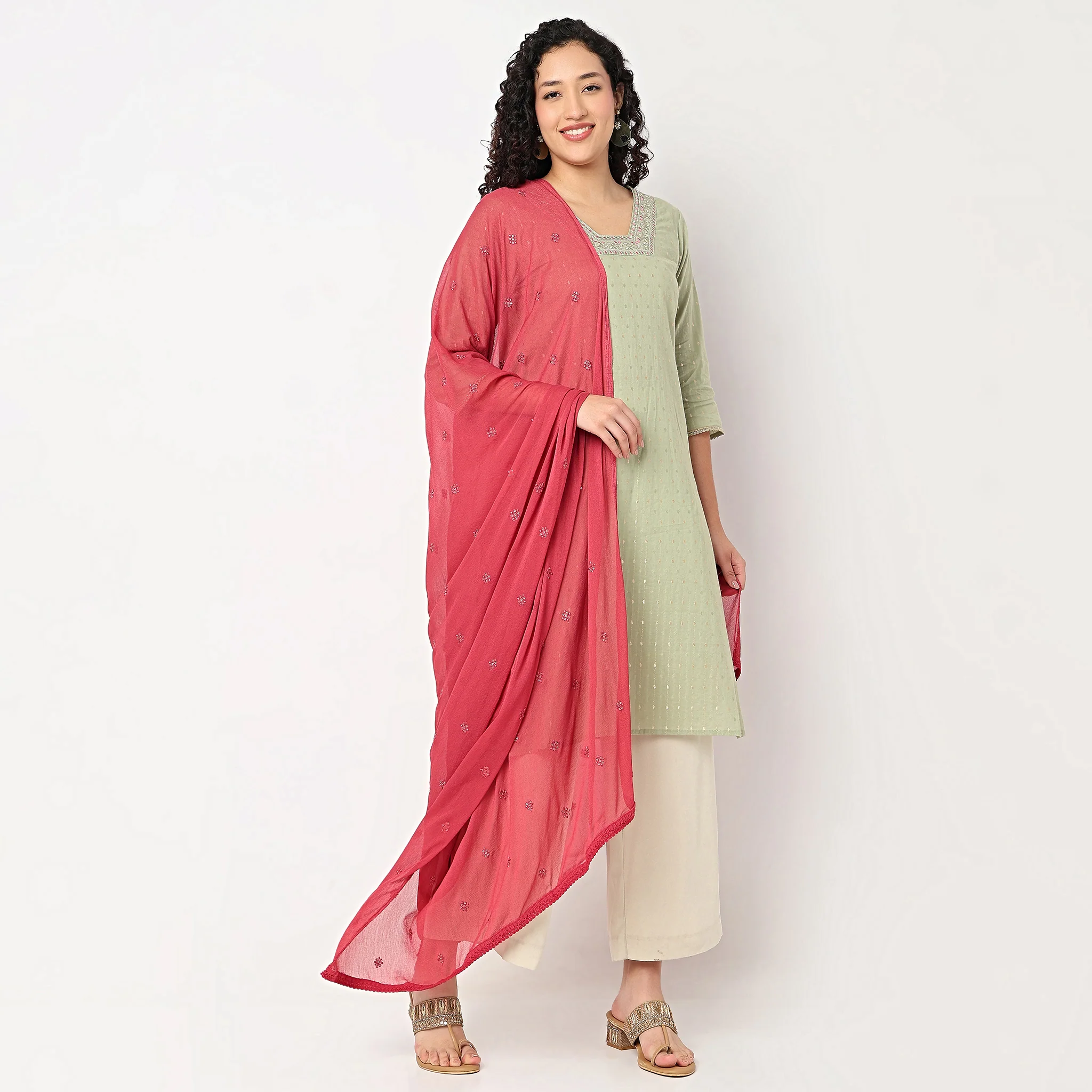 Embroidered Nylon Dupatta - Image 4