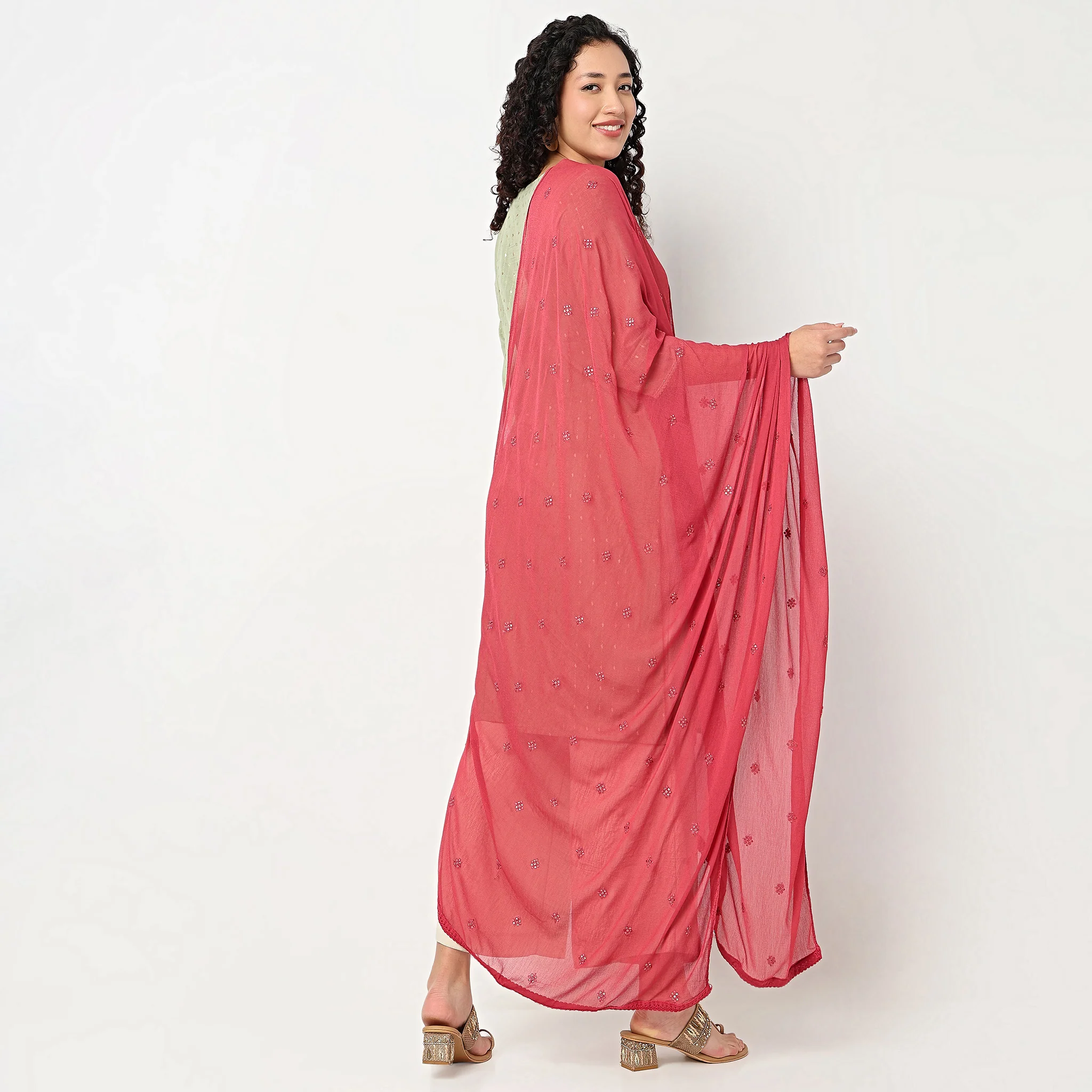 Embroidered Nylon Dupatta - Image 5