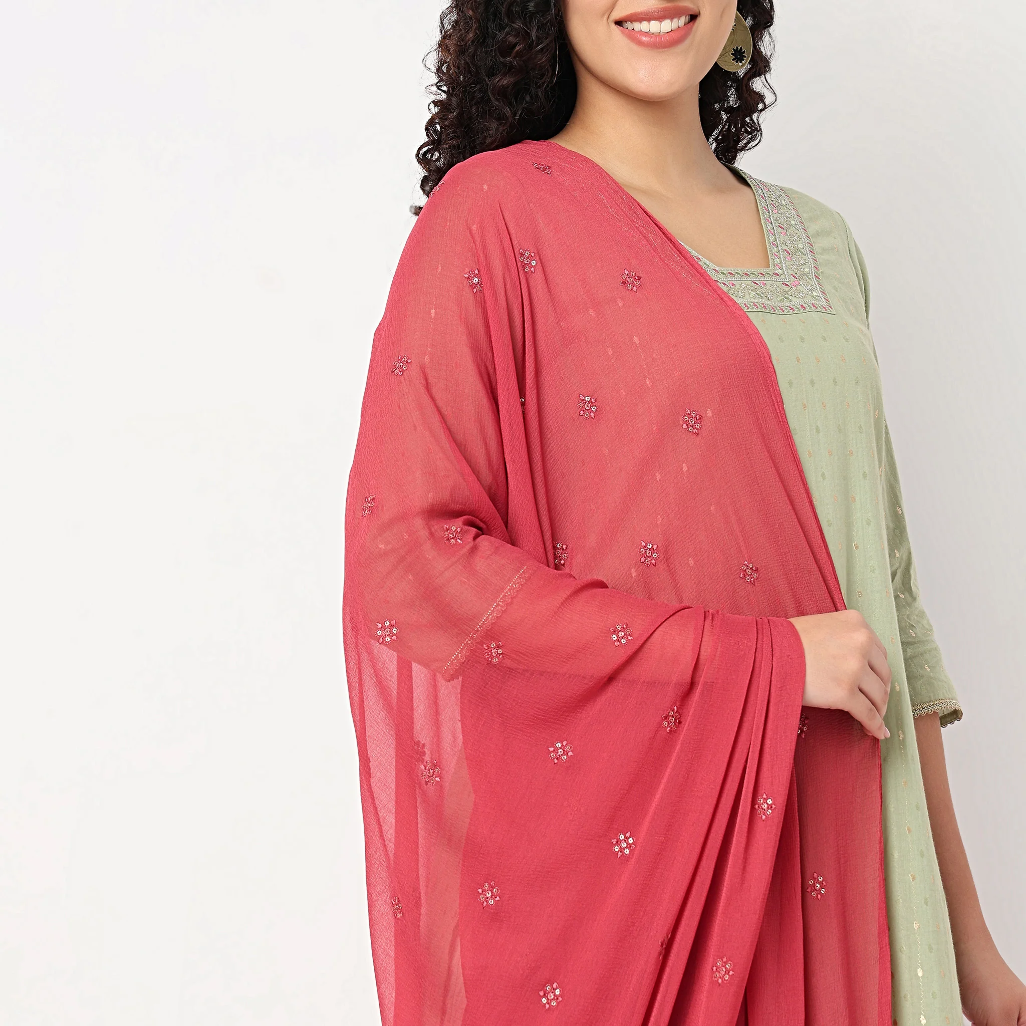 Embroidered Nylon Dupatta - Image 6