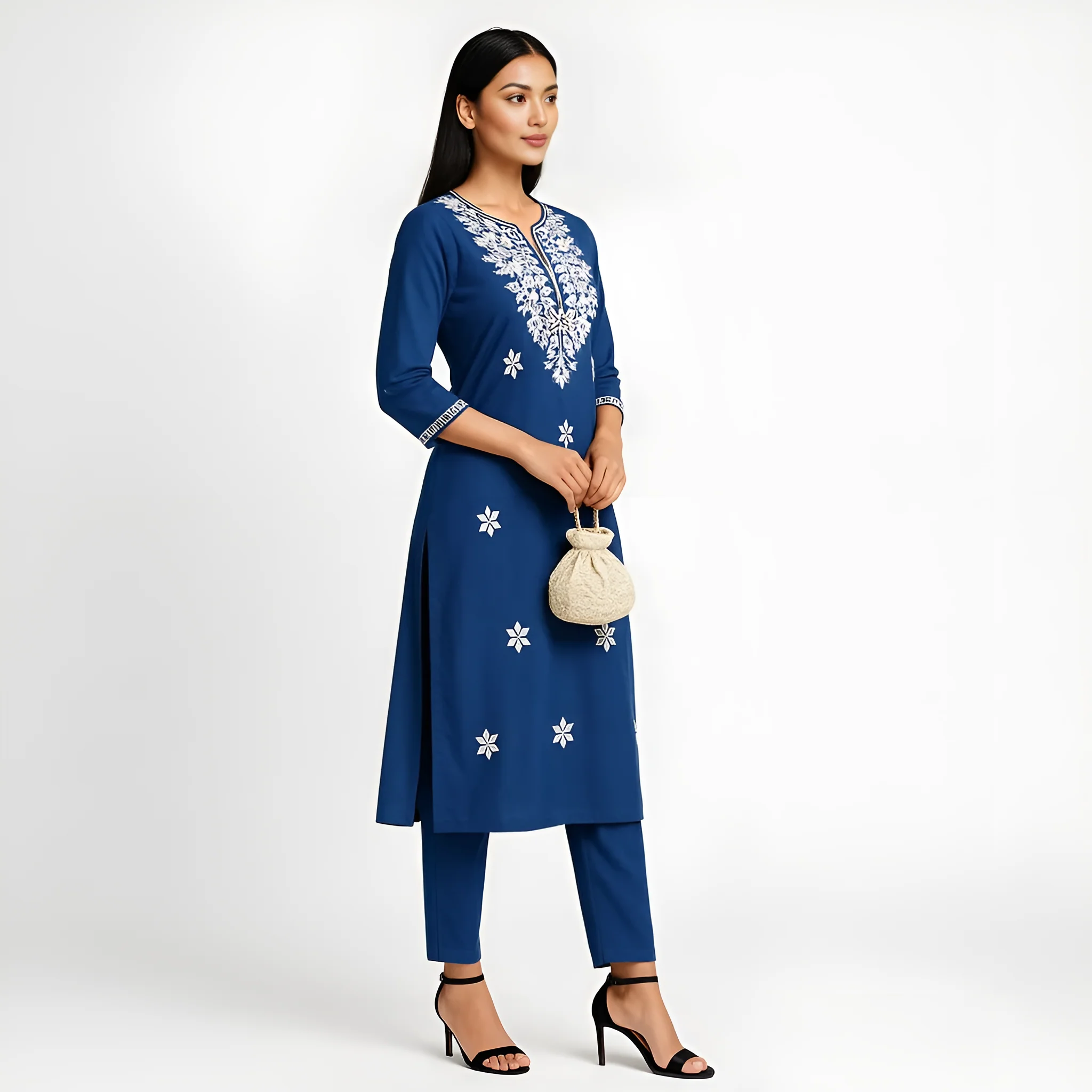 Embroidered Straight Kurta - Image 10