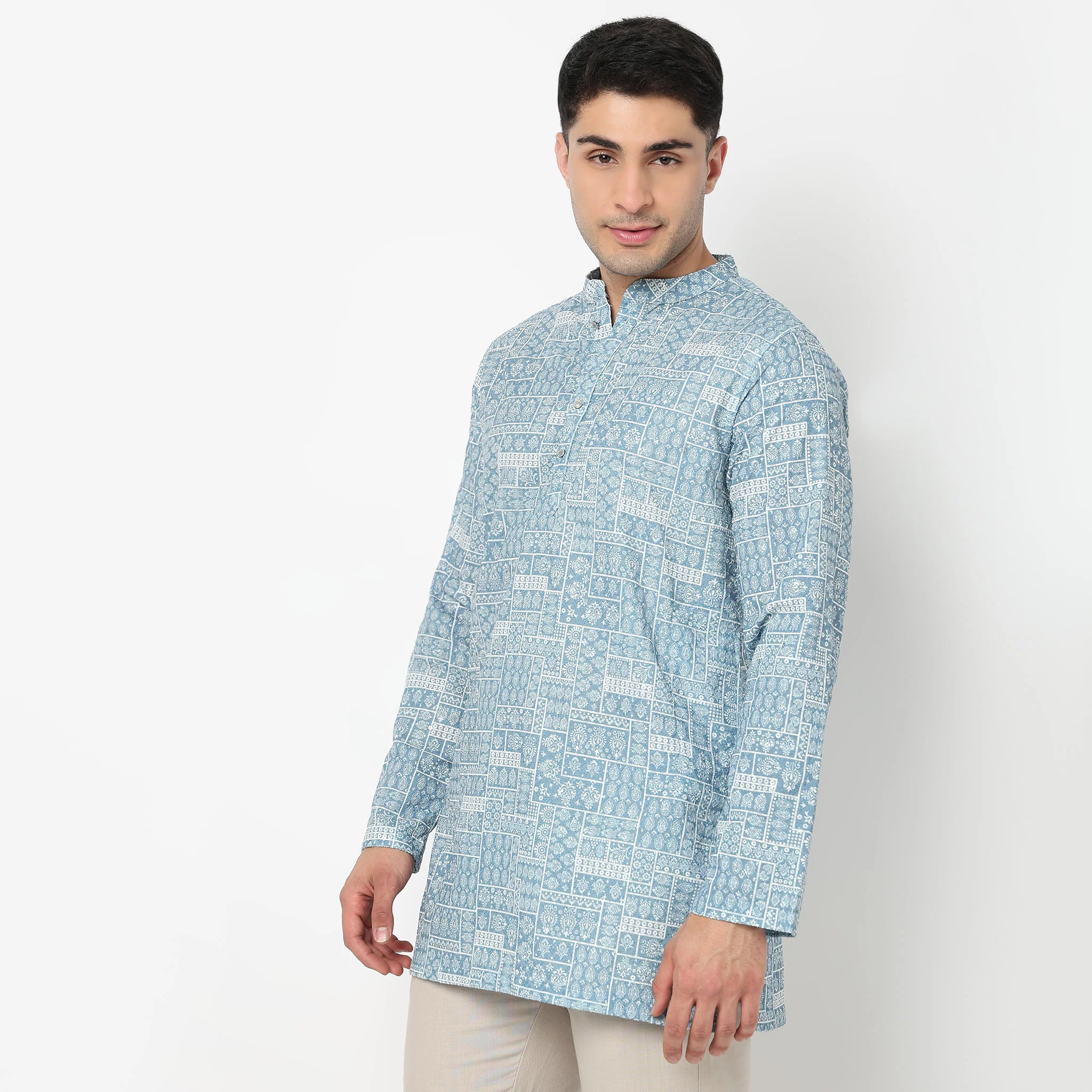 Embroidered Schiffli Short Kurta - Image 5