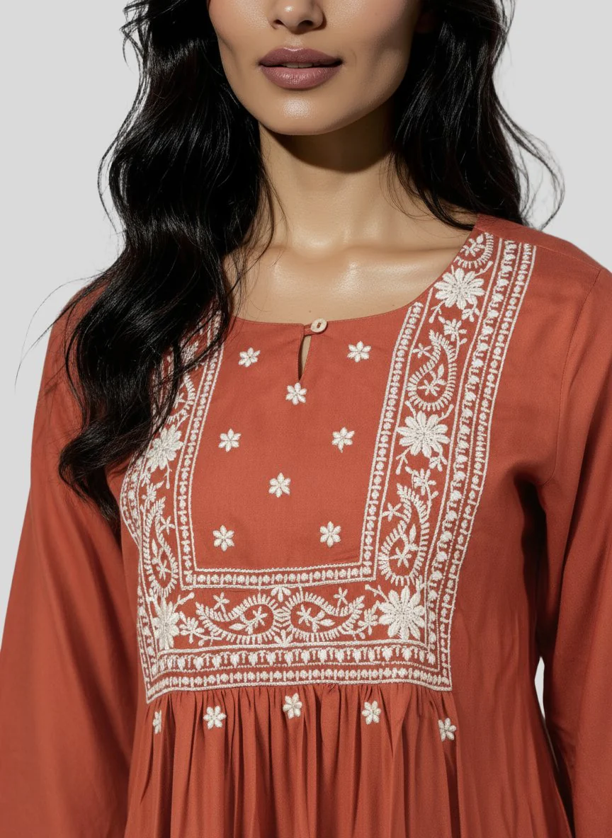 Embroidered Short Kurta - Image 4