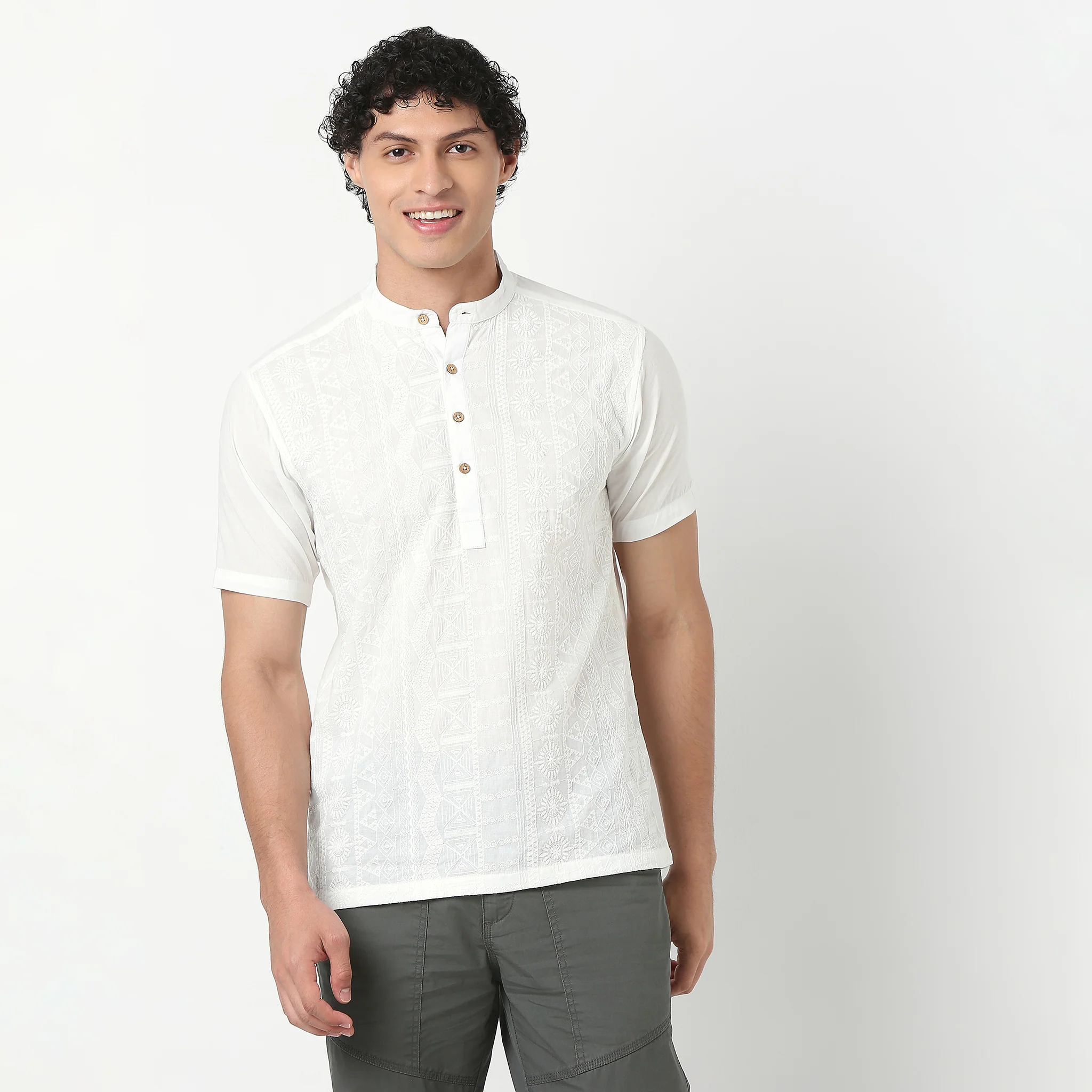 Embroidered Short Kurta - Image 2