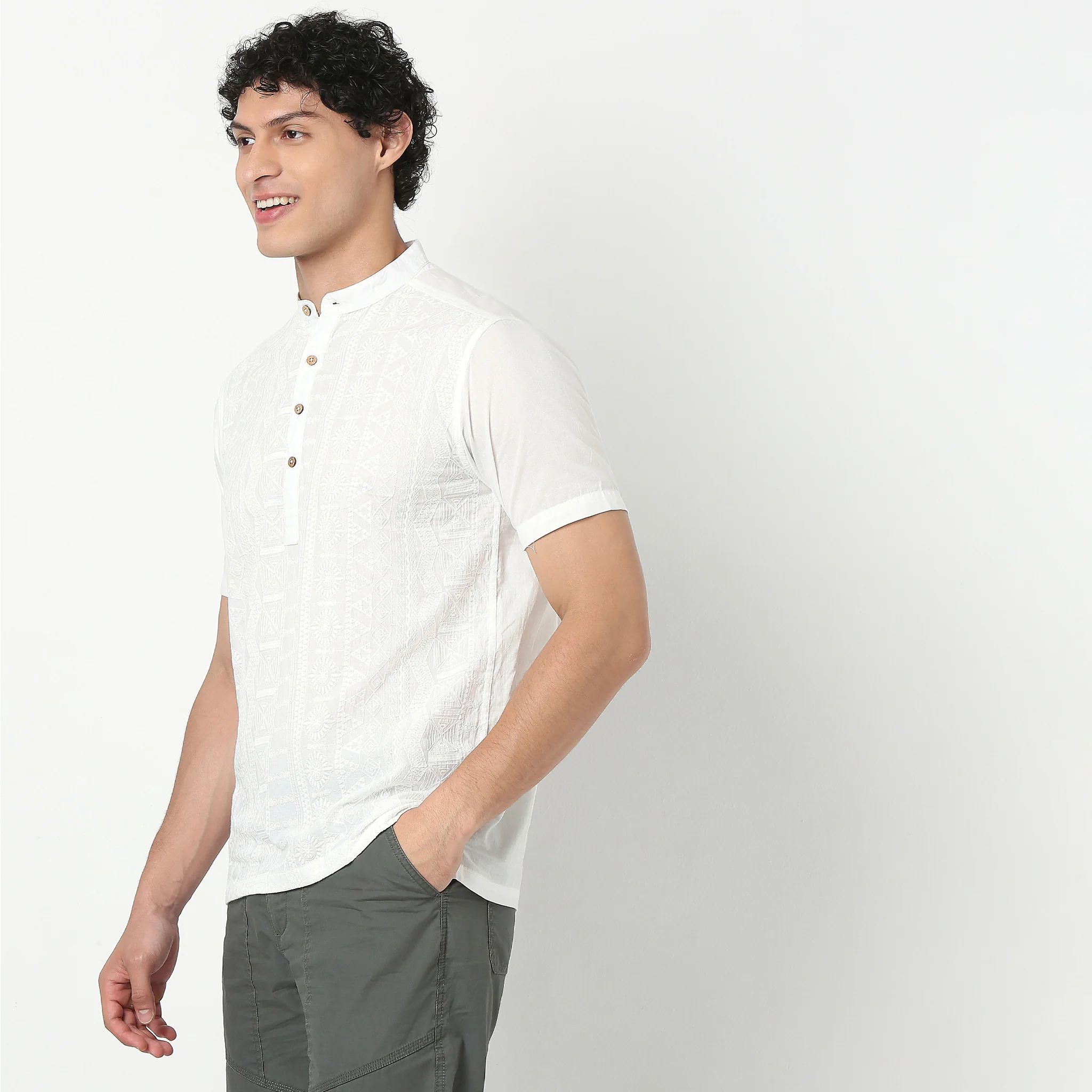 Embroidered Short Kurta - Image 5