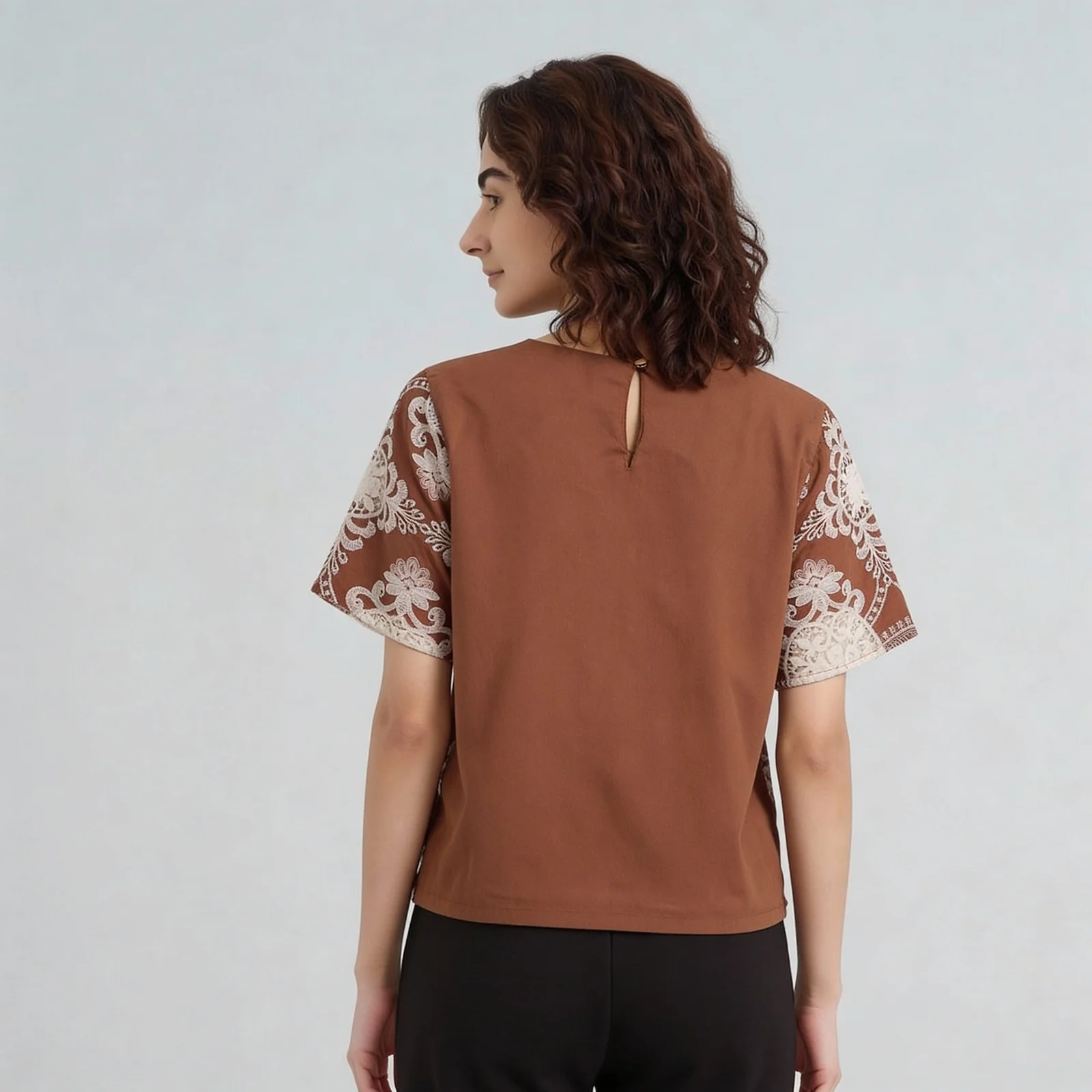 Embroidered Short Sleeve Top - Image 3