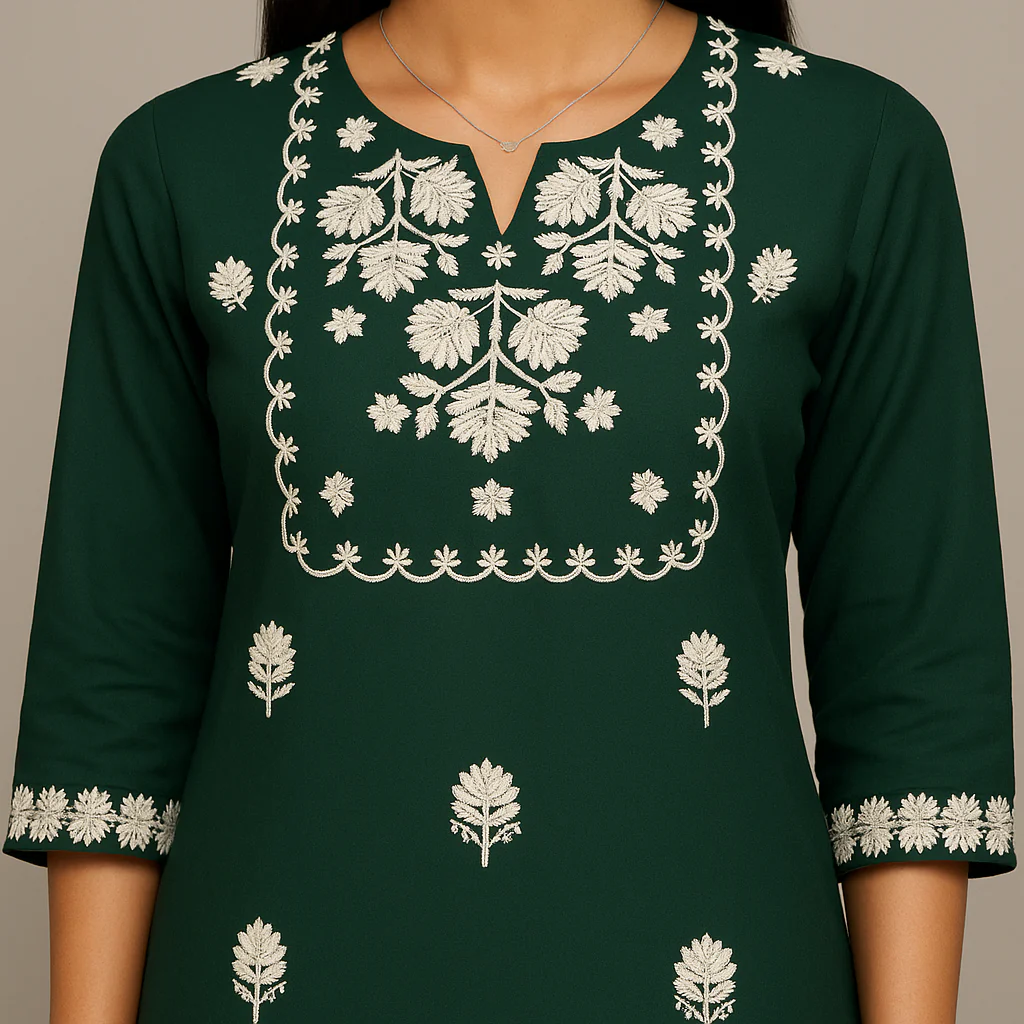 Embroidered Straight Kurta - Image 6