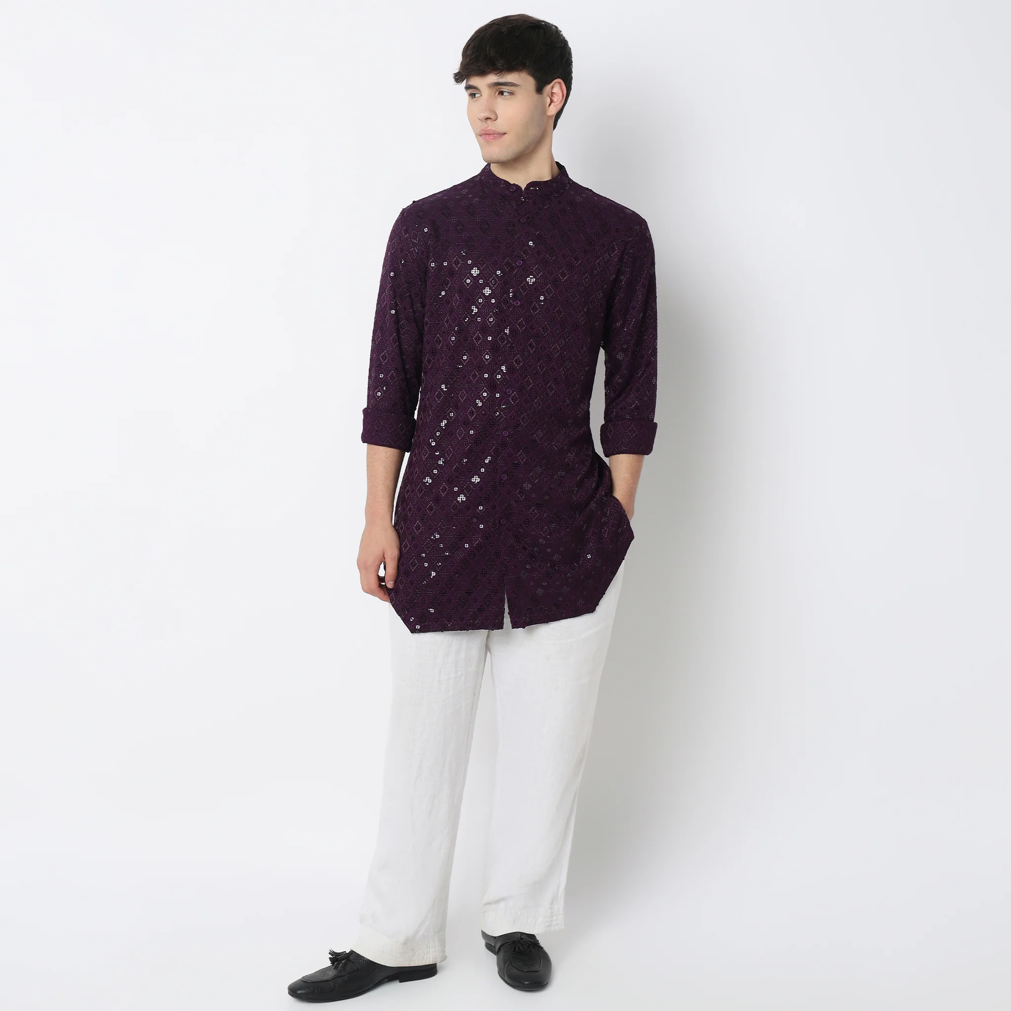 Embroidered Straight Kurta - Image 7