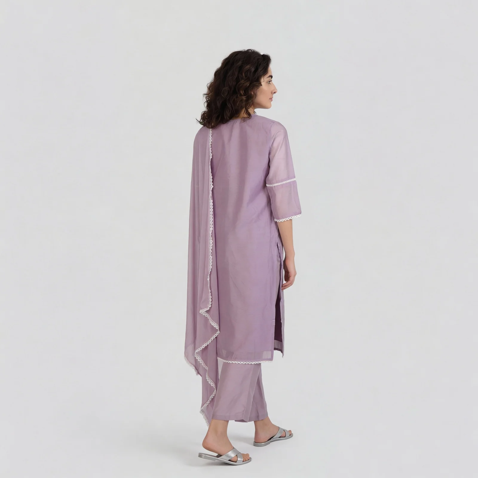 Embroidered Straight Kurta with Pant & Dupatta Set - Image 3