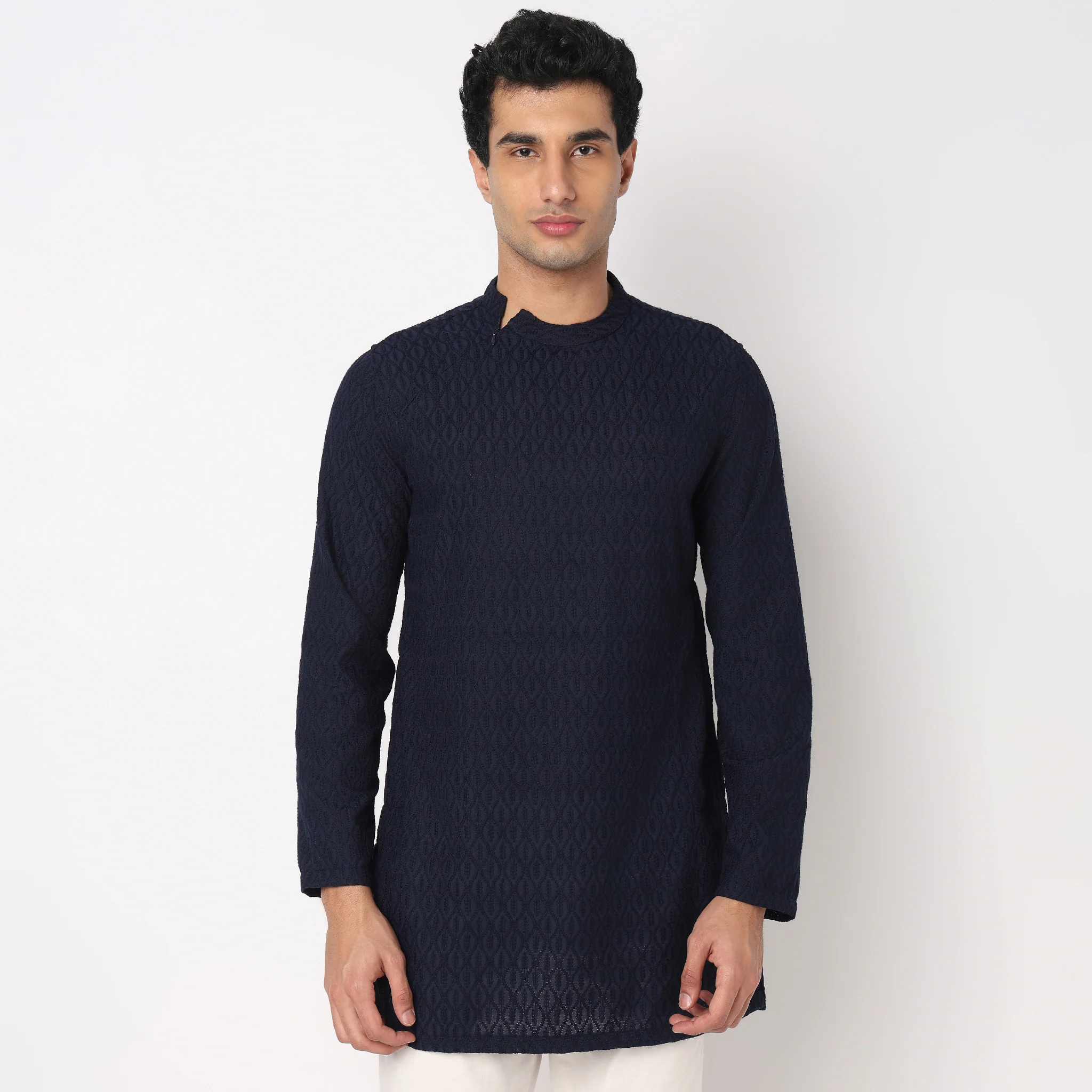 Embroidered Straight Short Kurta - Image 2
