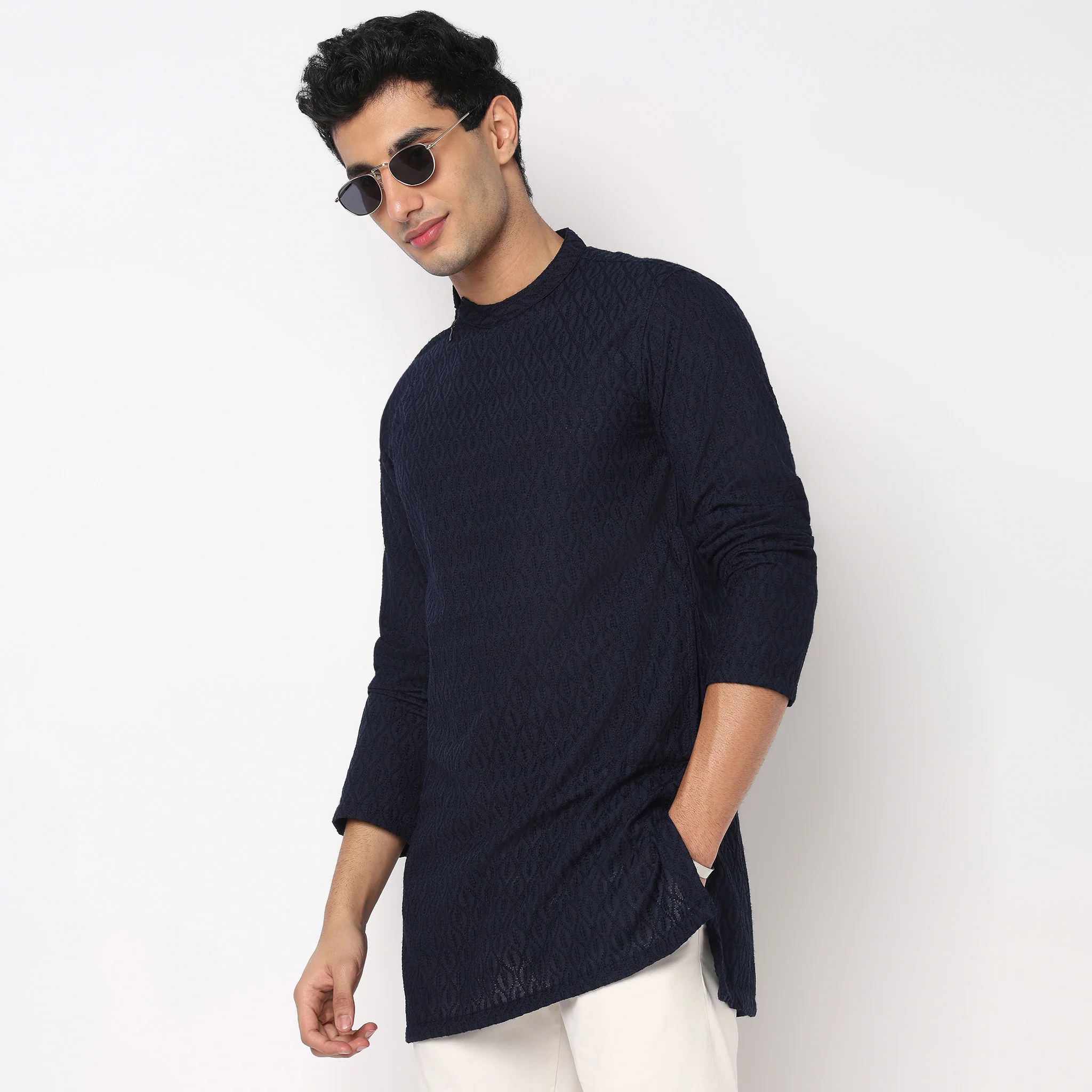 Embroidered Straight Short Kurta - Image 5