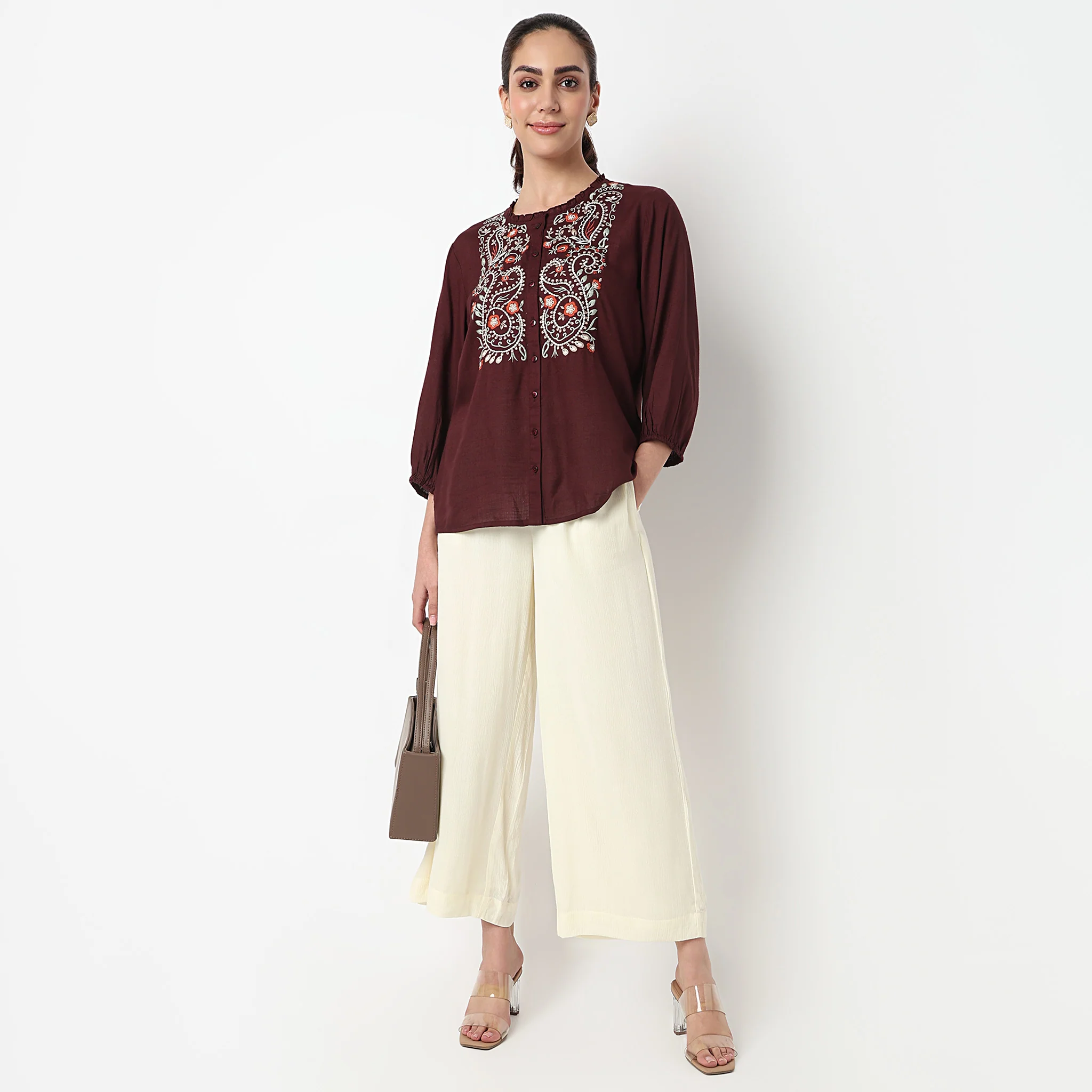 Embroidered Straight Top