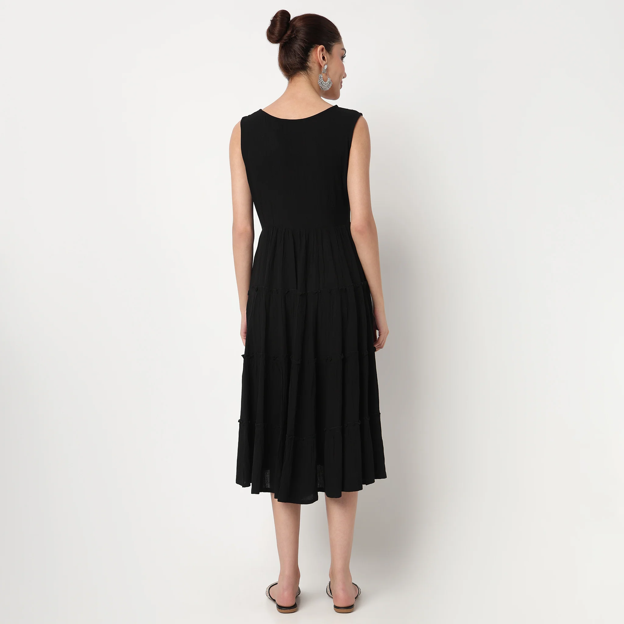Embroidered Tiered Dress - Image 3