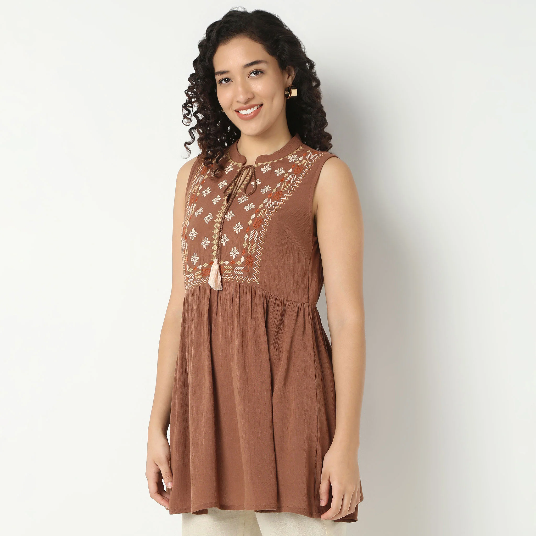 Yoke Embroidered Tunic - Image 10