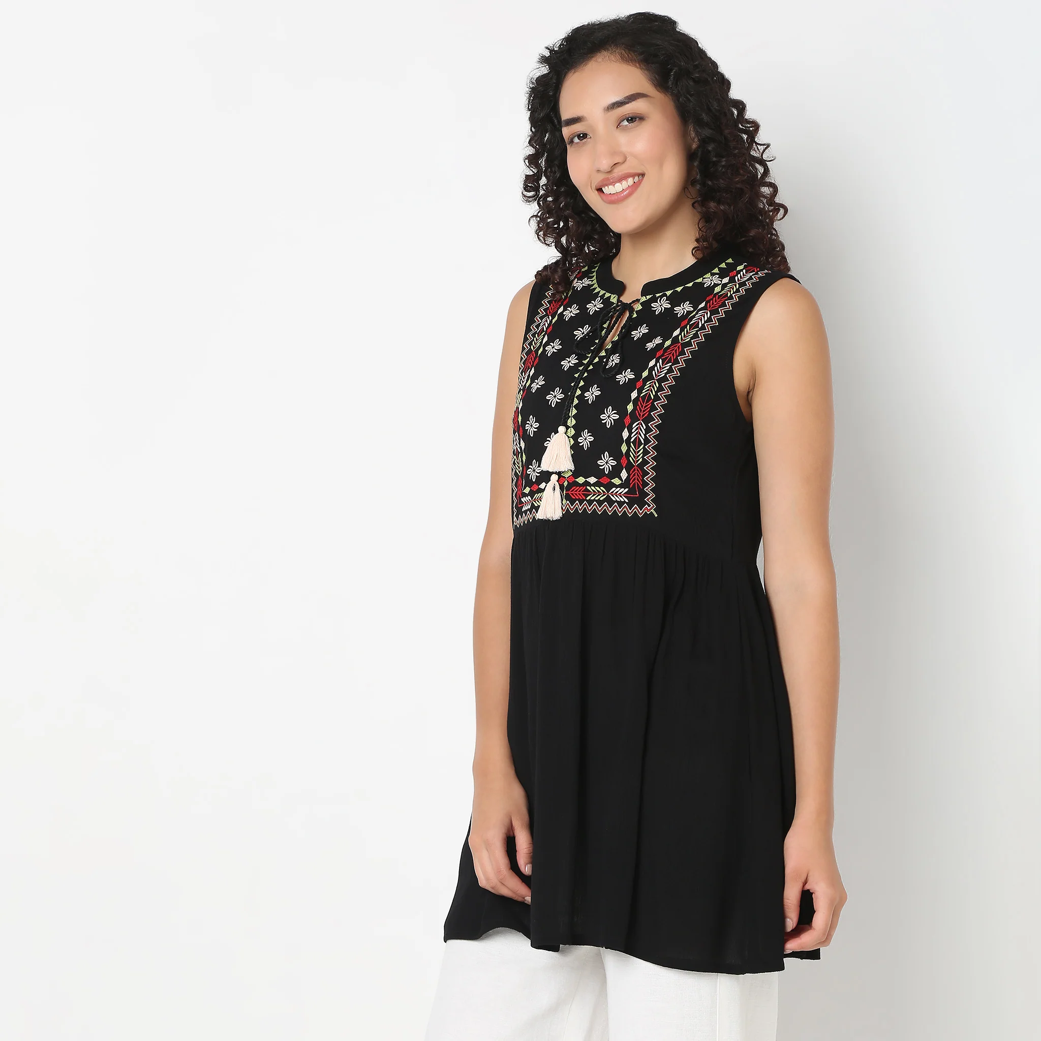 Yoke Embroidered Tunic - Image 5