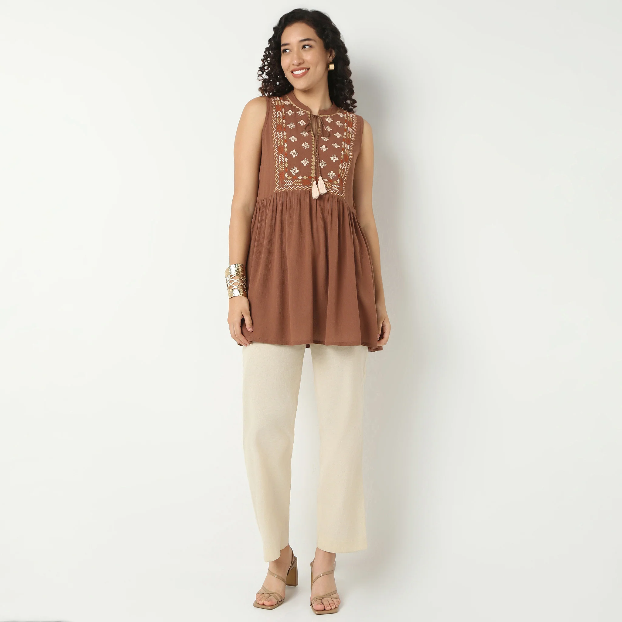 Yoke Embroidered Tunic - Image 7