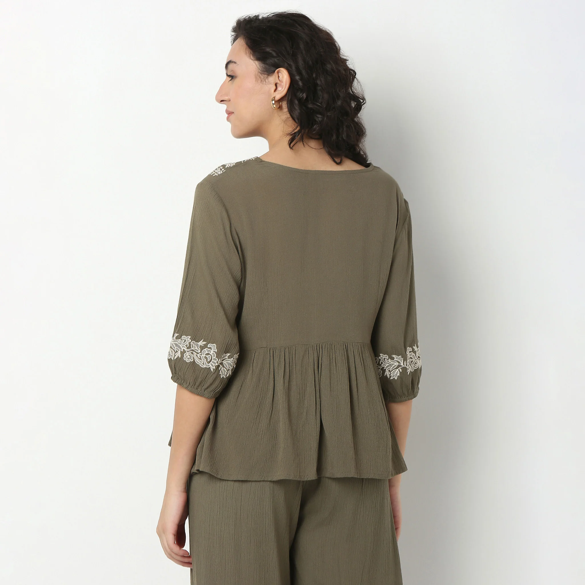 Flared V-Neck Top - Image 3