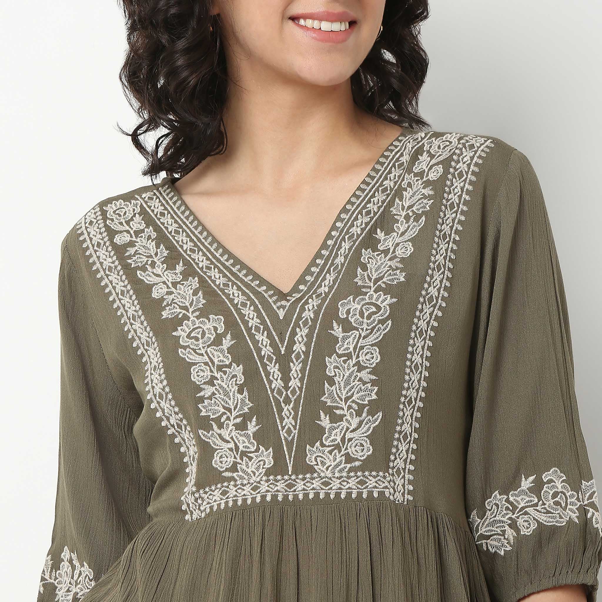 Flared V-Neck Top - Image 4