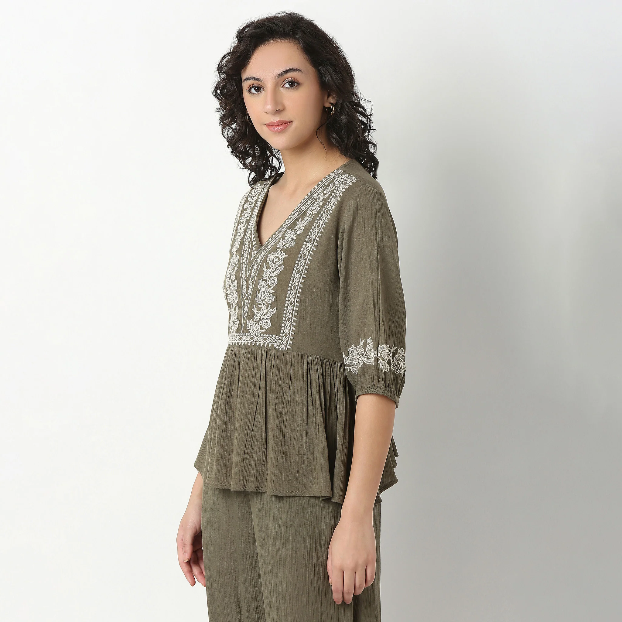 Flared V-Neck Top - Image 5