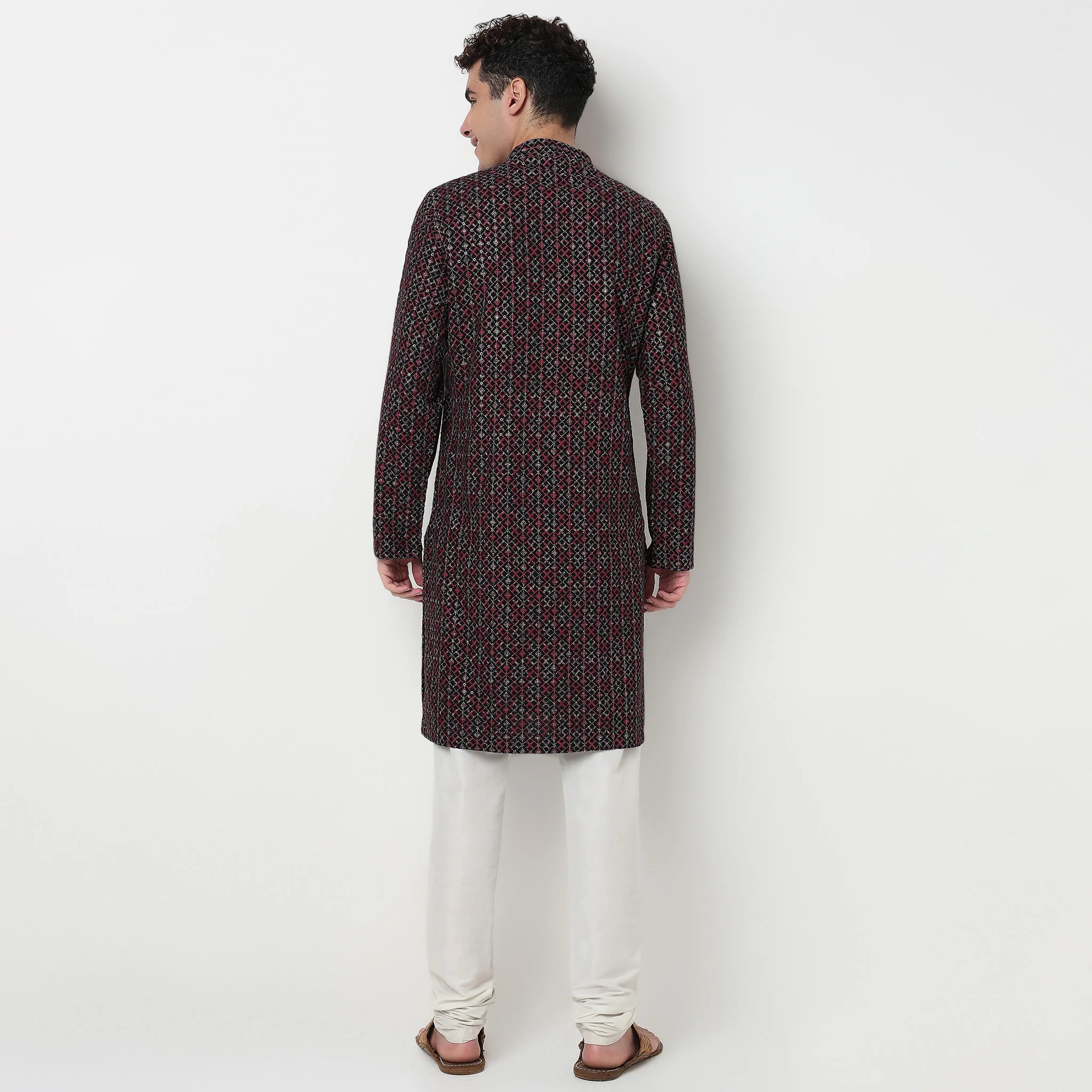 Embroidered Digi Schiffli Long Kurta - Image 3