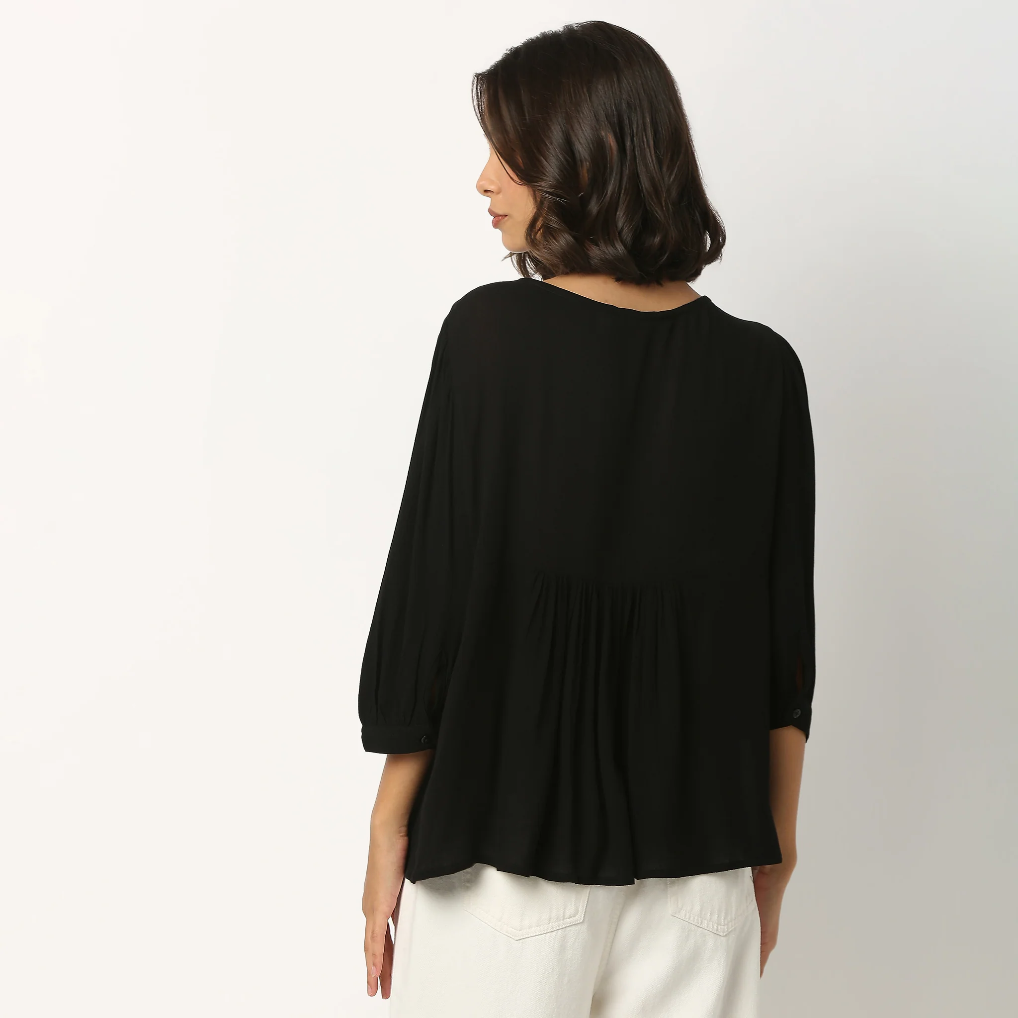Embroidered V-Neck Top - Image 3